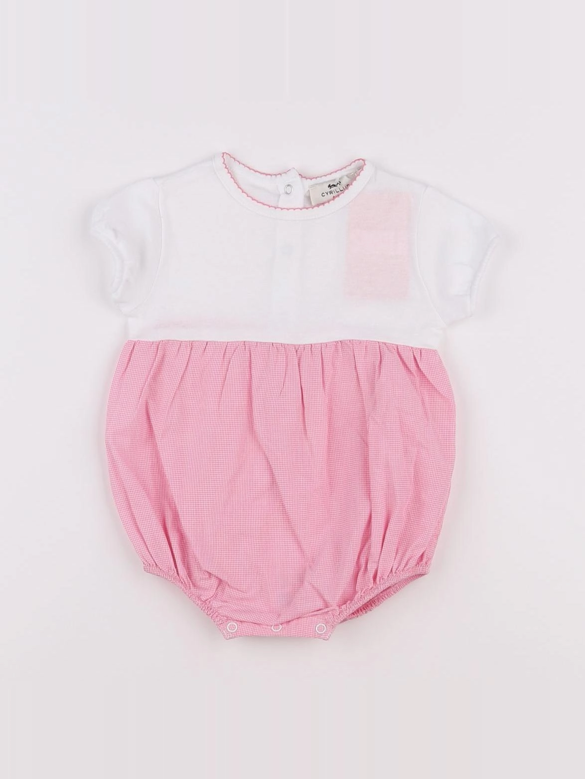 Cyrillus - combinaison blanc, rose - 6 mois