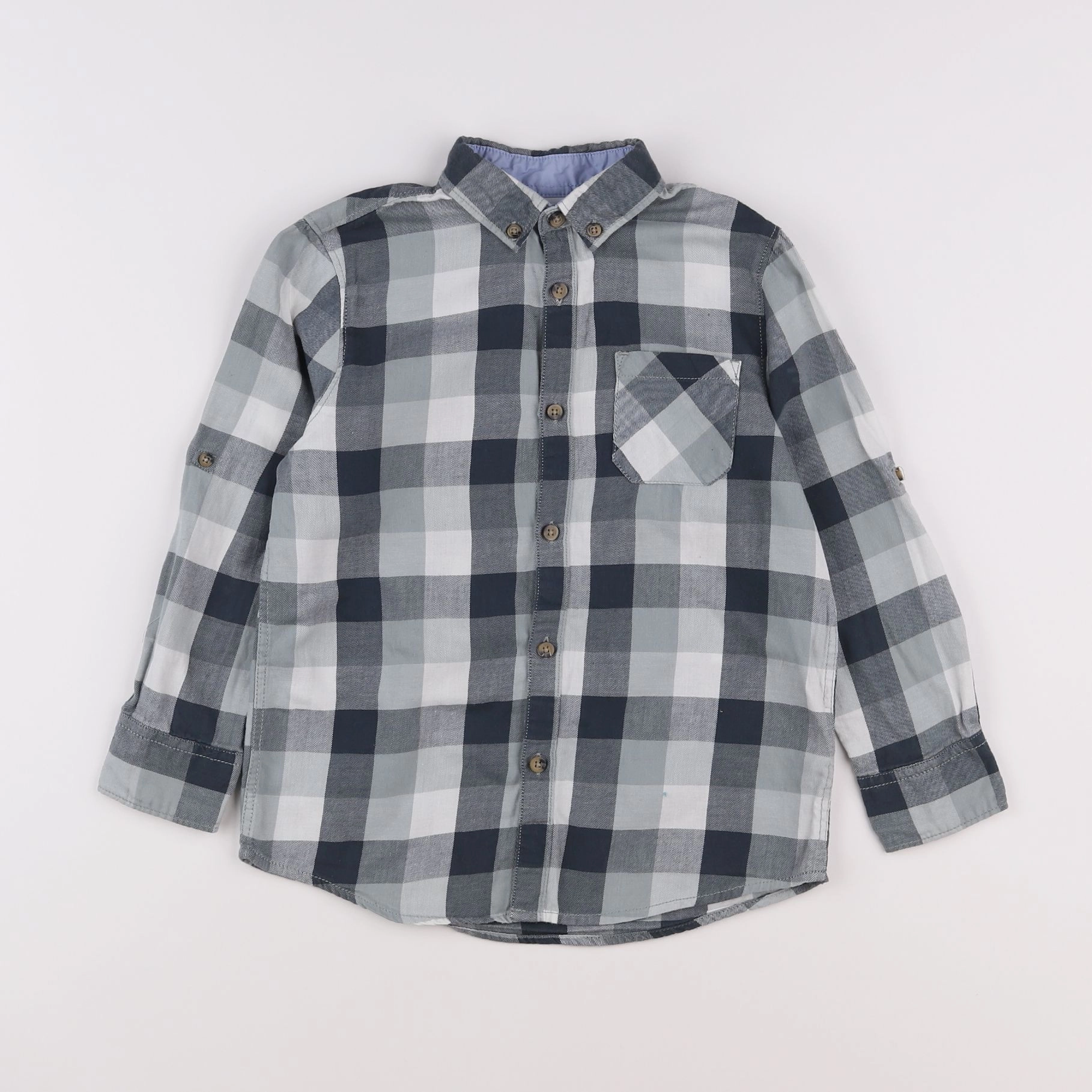 Vertbaudet - chemise gris - 8 ans