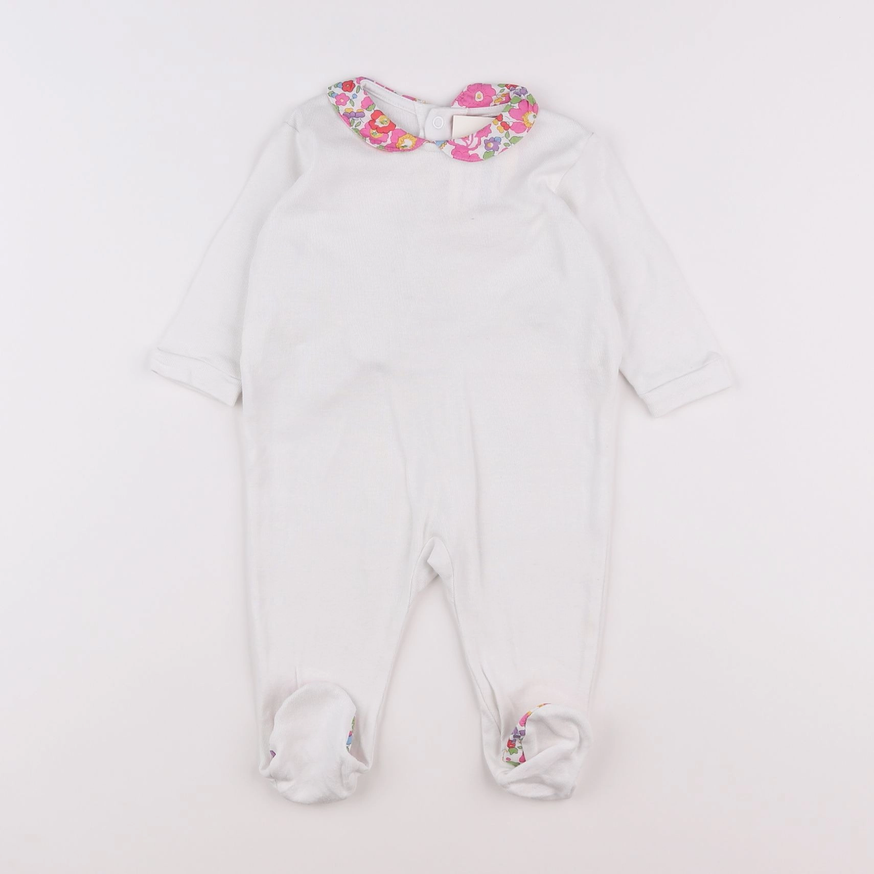 Acanthe - pyjama coton blanc - 6 mois