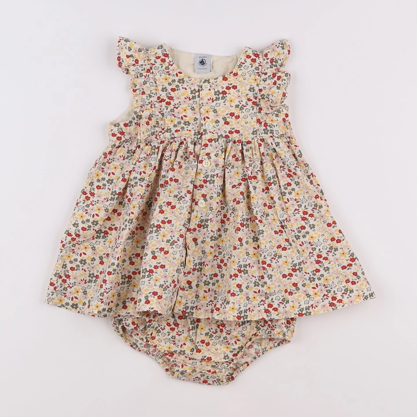 Petit Bateau - robe beige - 6 mois