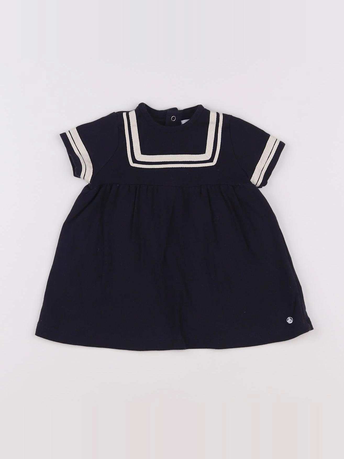 Petit Bateau - robe bleu - 6 mois