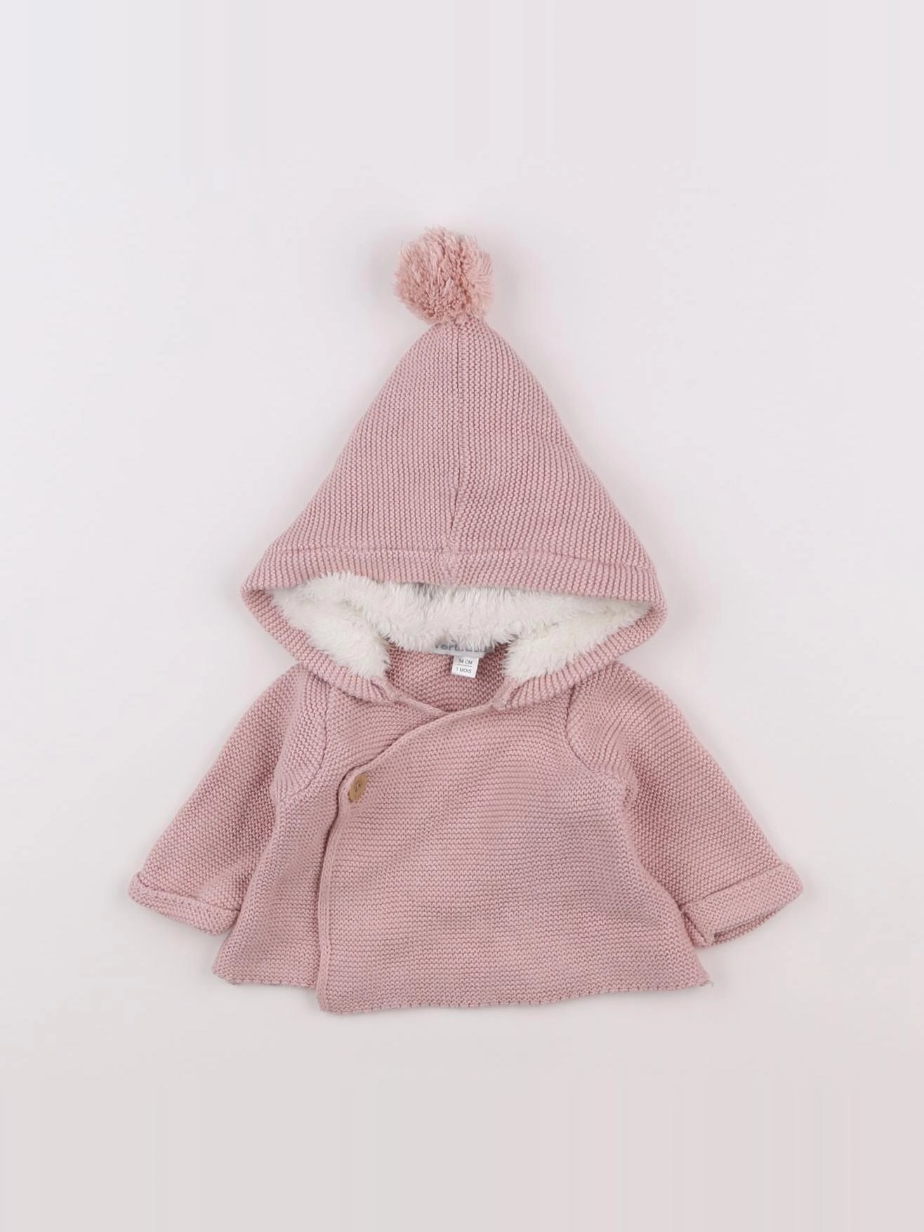 Vertbaudet - gilet rose - 1 mois