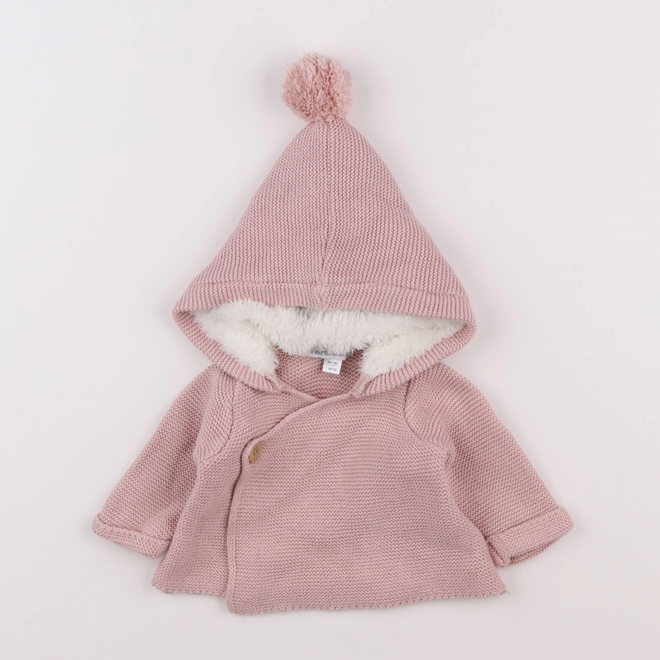 Vertbaudet - gilet rose - 1 mois