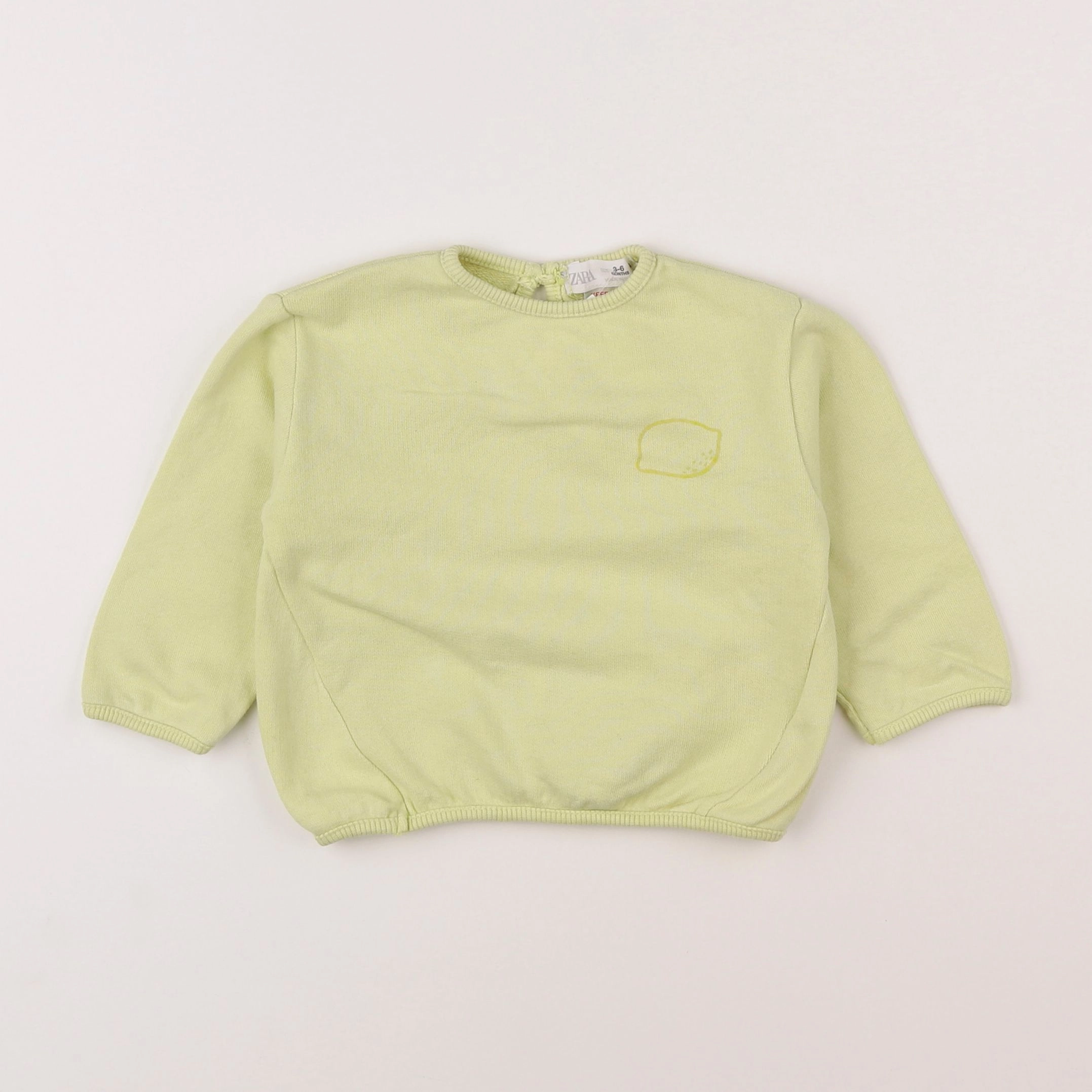 Zara - sweat jaune - 3/6 mois