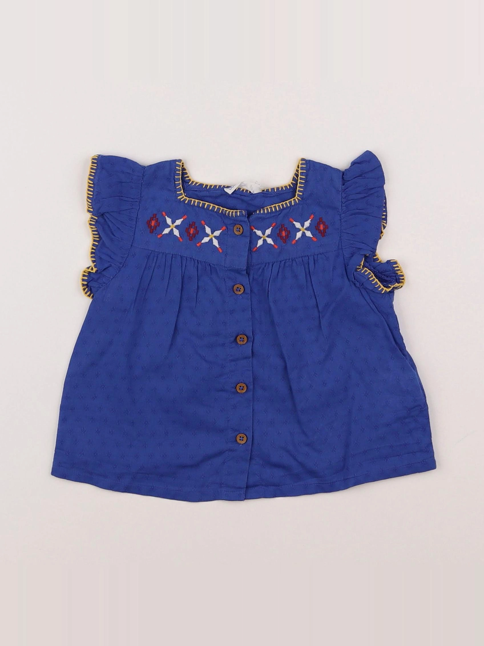 Boutchou - blouse bleu - 6 mois