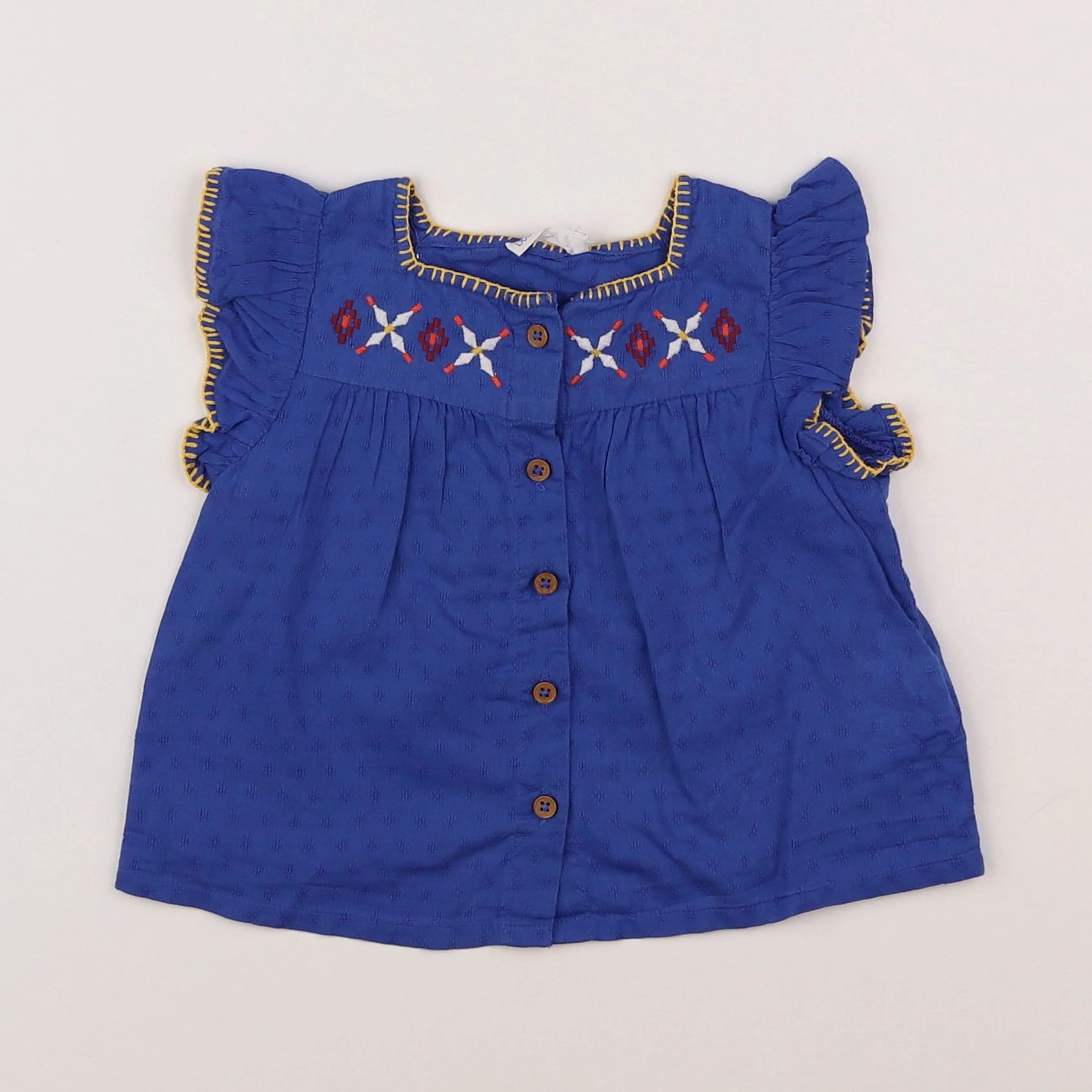 Boutchou - blouse bleu - 6 mois