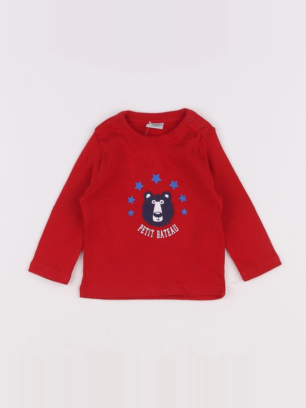 Petit Bateau - tee-shirt rouge - 6 mois
