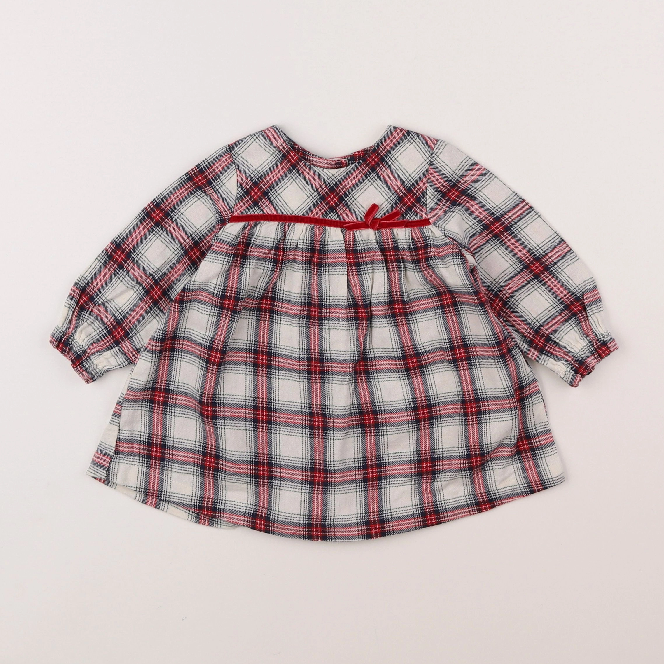 Vertbaudet - robe blanc, rouge - 6 mois