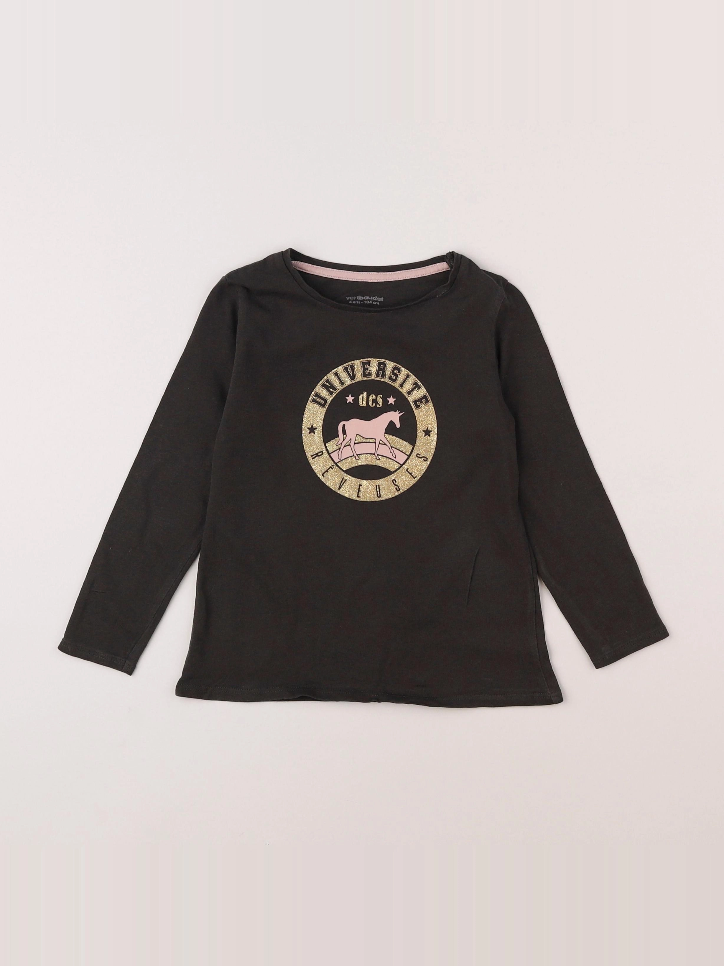 Vertbaudet - tee-shirt taupe - 4 ans