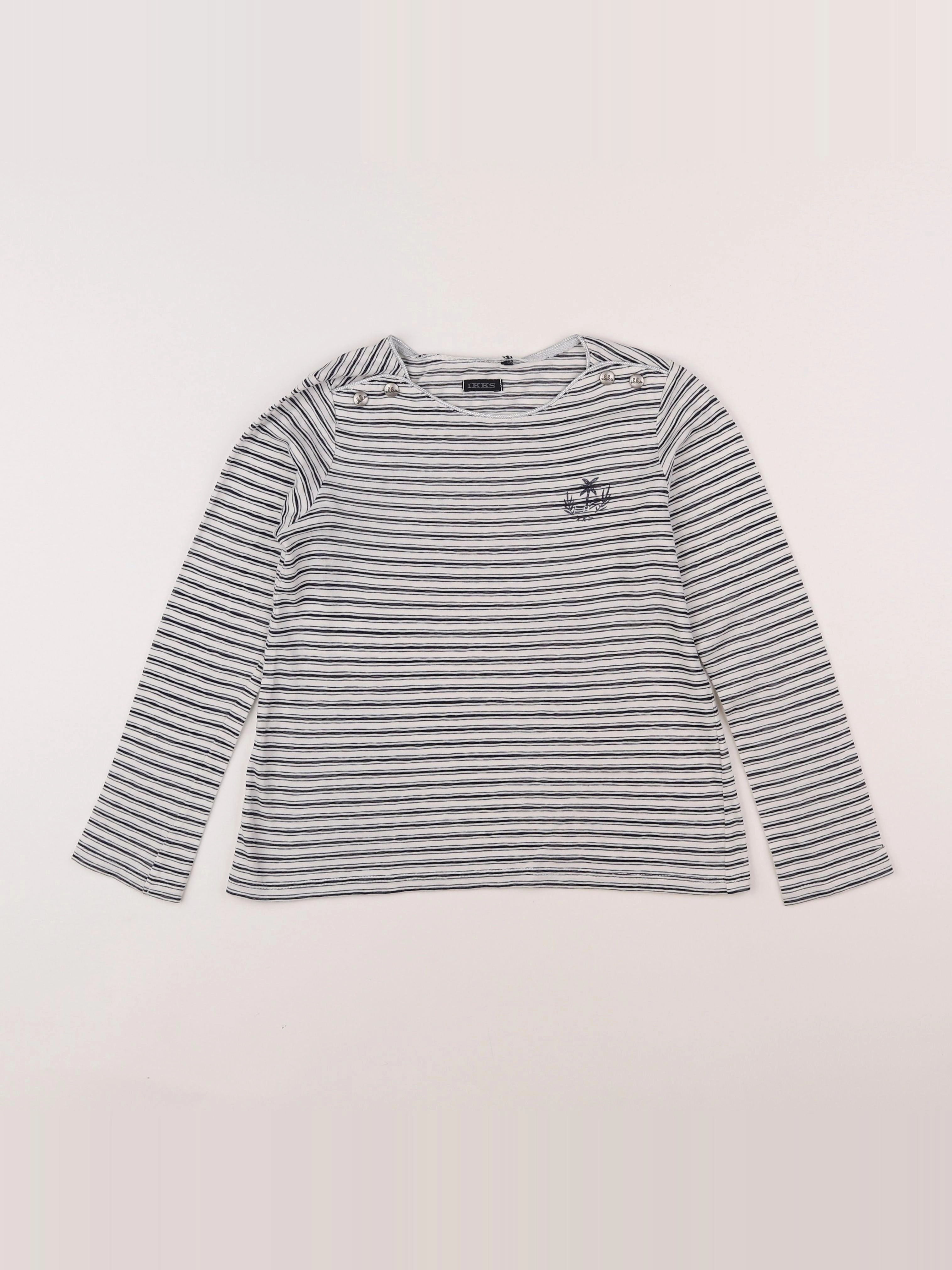 IKKS - tee-shirt blanc, bleu - 10 ans