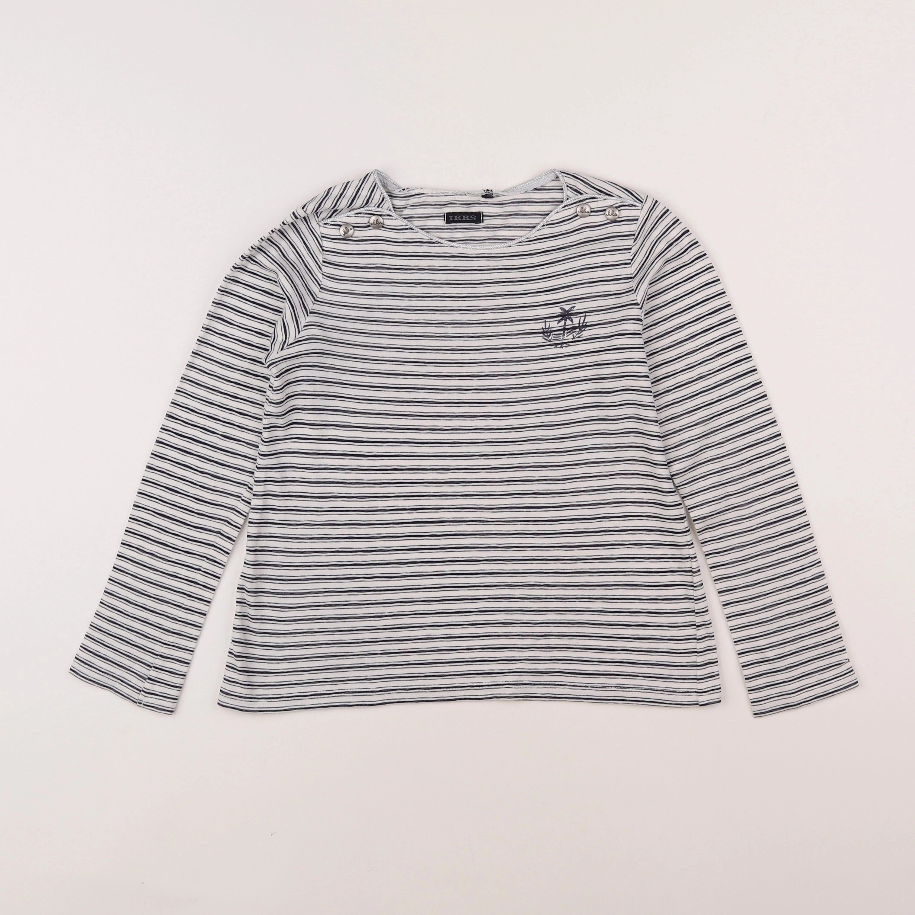 IKKS - tee-shirt blanc, bleu - 10 ans