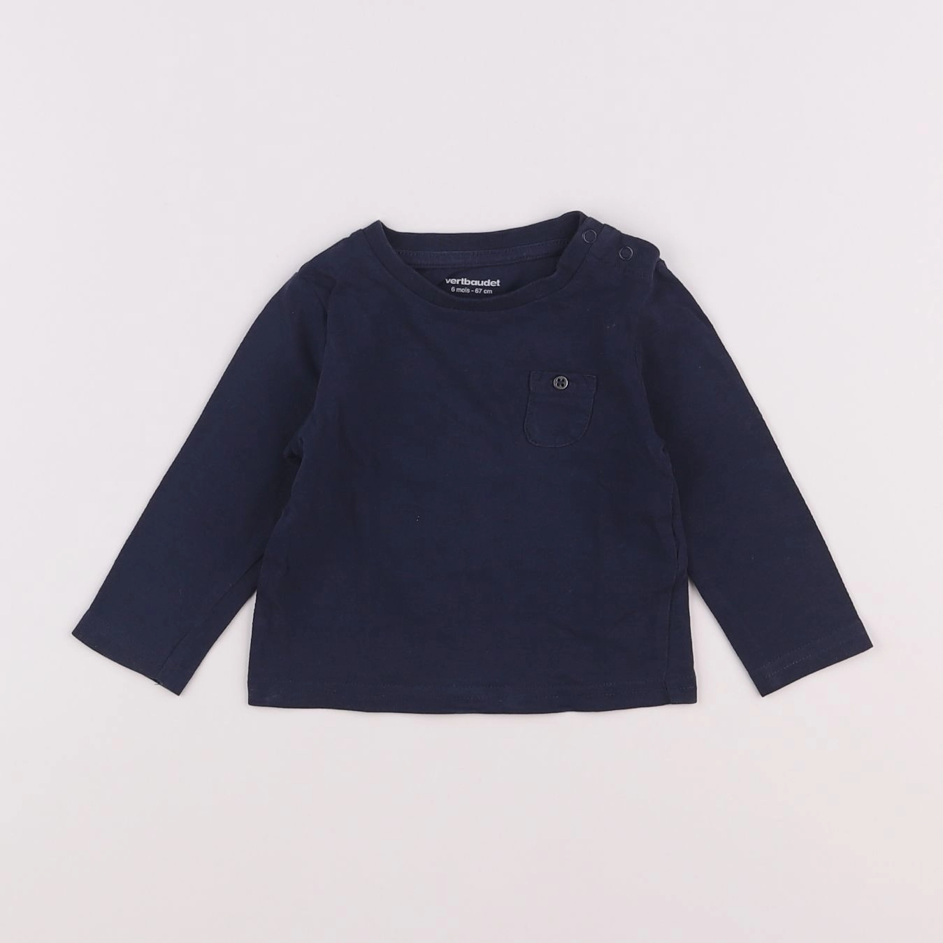 Vertbaudet - tee-shirt bleu - 6 mois