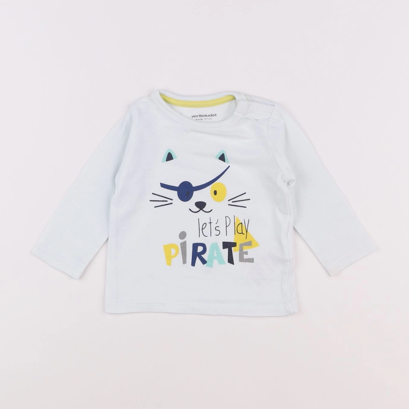 Vertbaudet - tee-shirt blanc - 6 mois