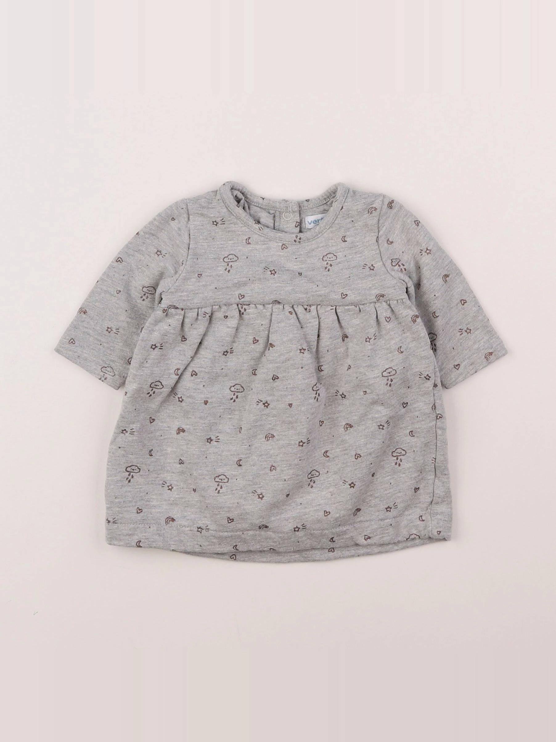 Vertbaudet - robe gris - 1 mois