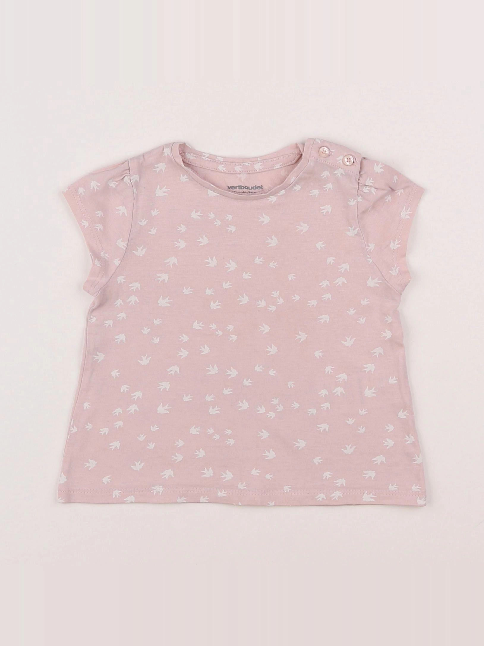 Vertbaudet - tee-shirt rose - 12 mois