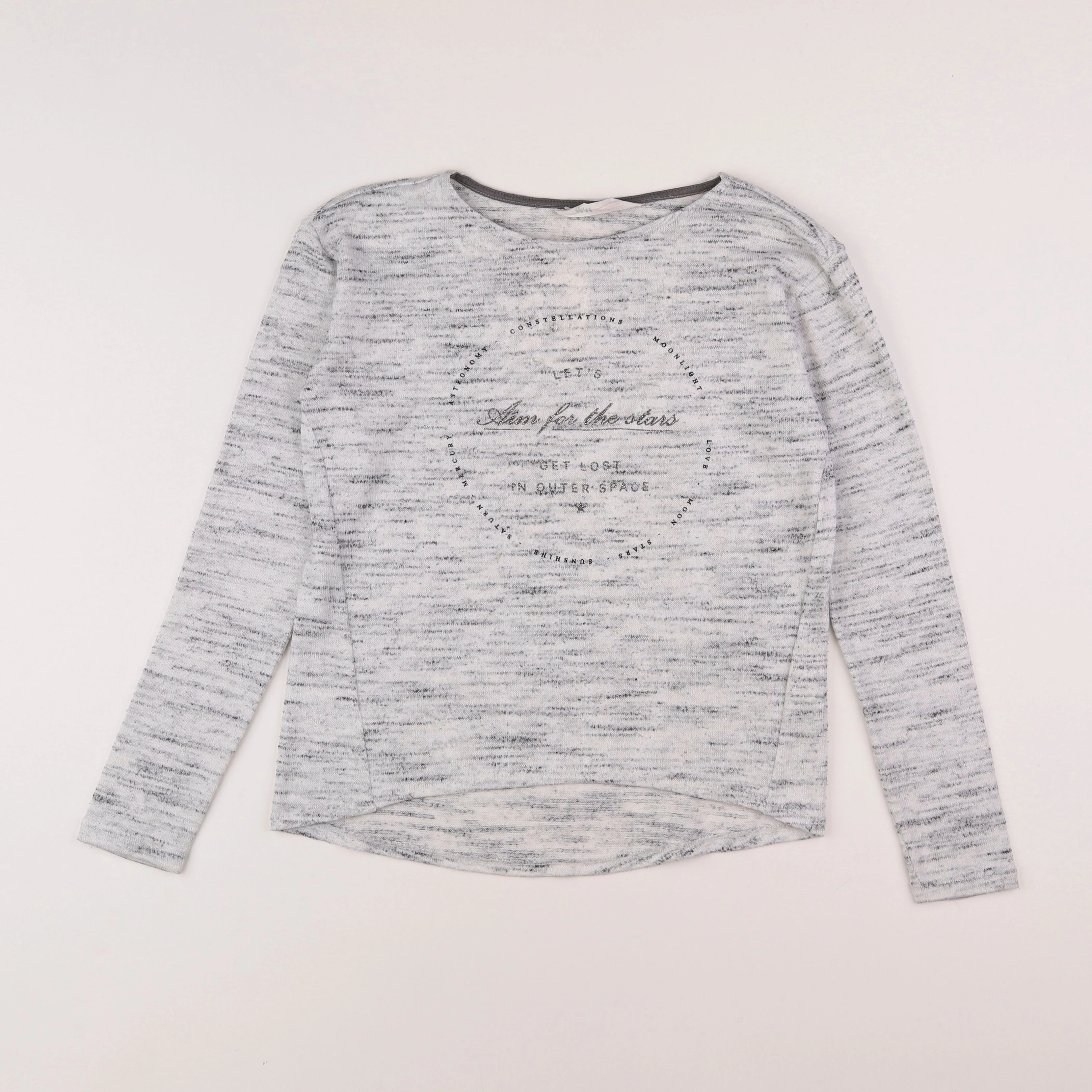 H&M - pull gris, argent - 10/12 ans