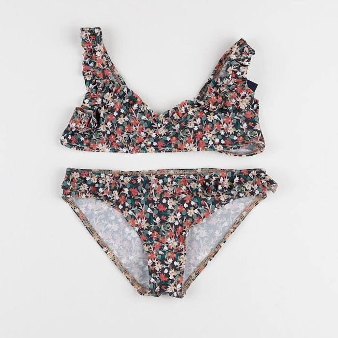 Frangin Frangine - maillot de bain fleurs foncées - 10 ans