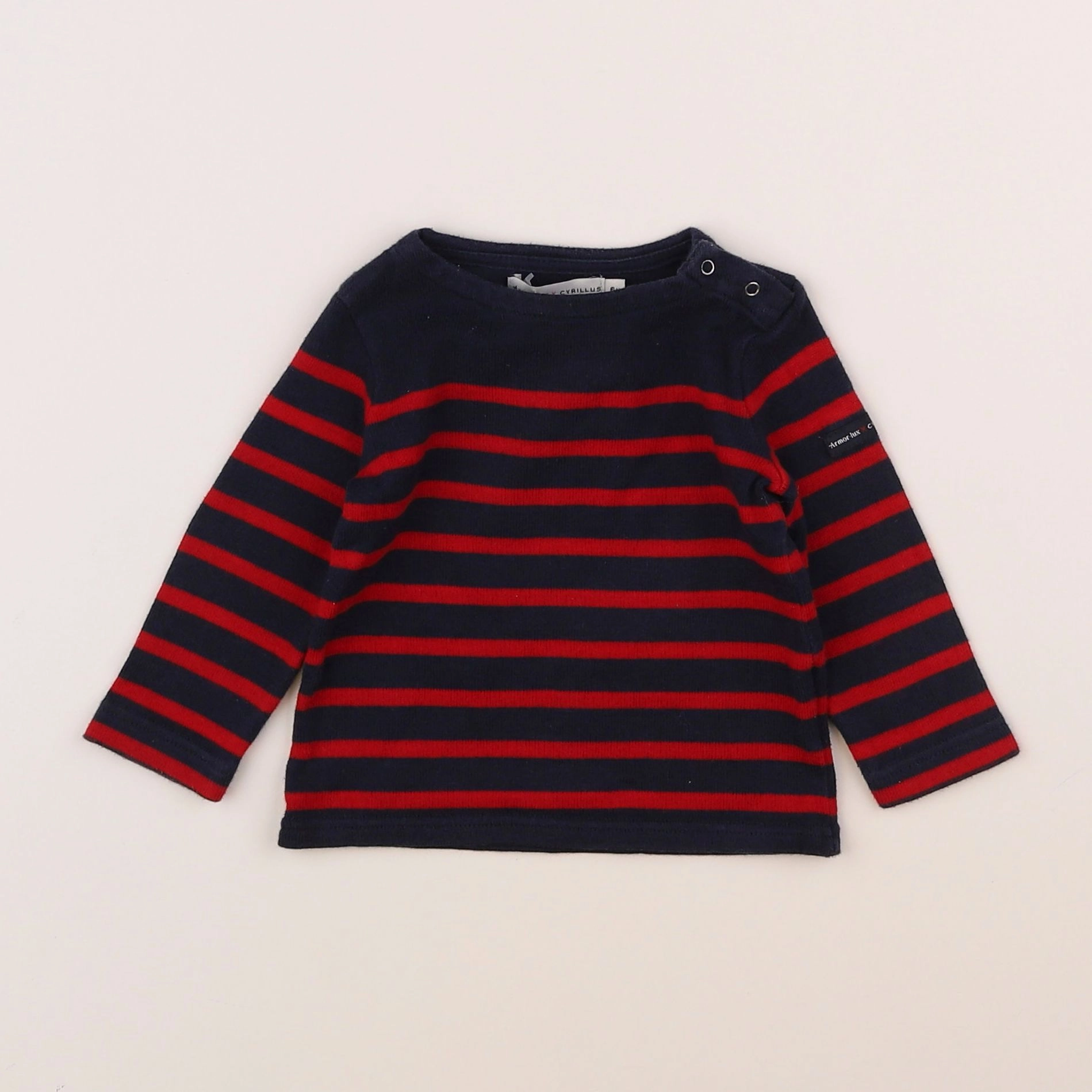 Cyrillus - tee-shirt bleu, rouge - 6 mois