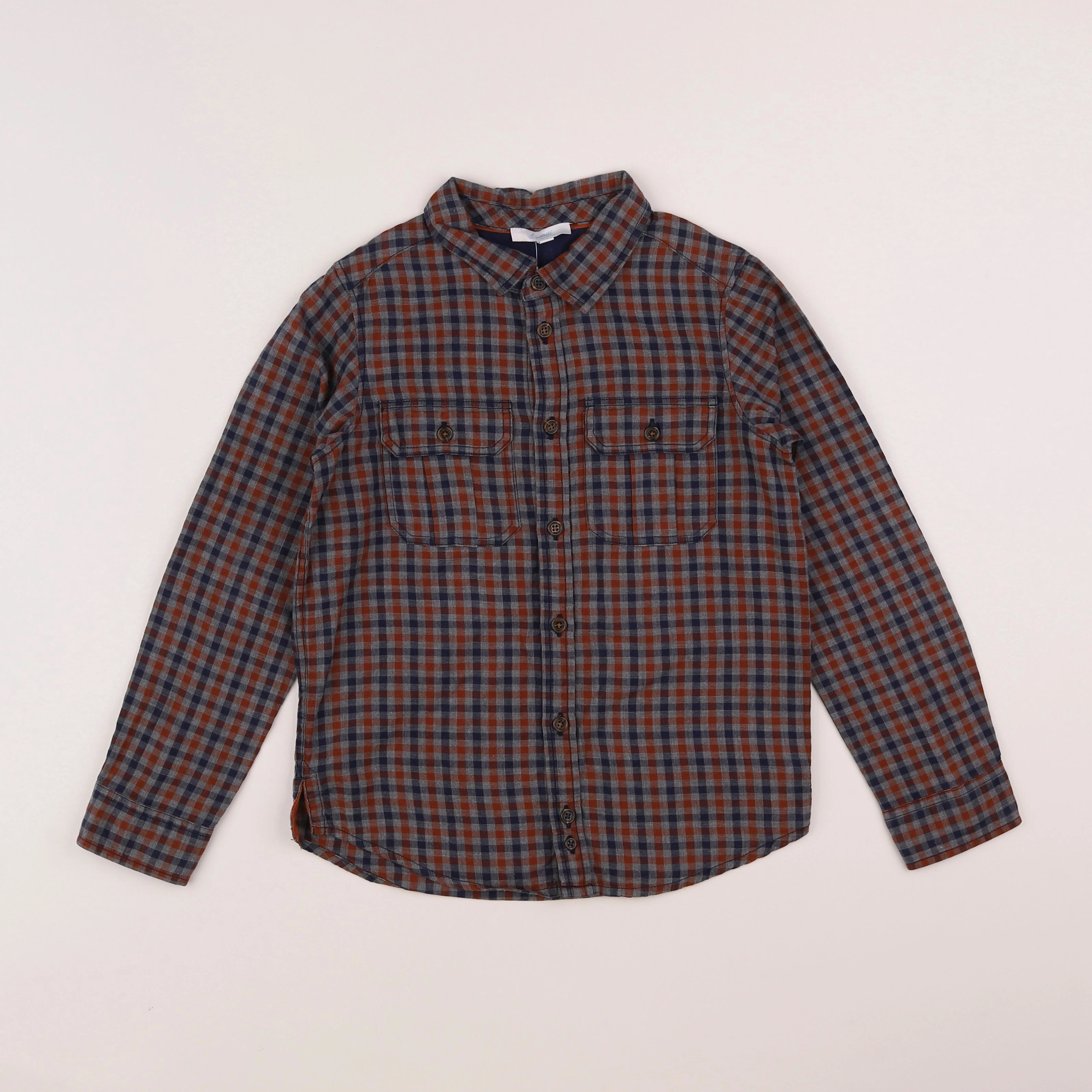 Jacadi - chemise gris, bleu, marron - 8 ans