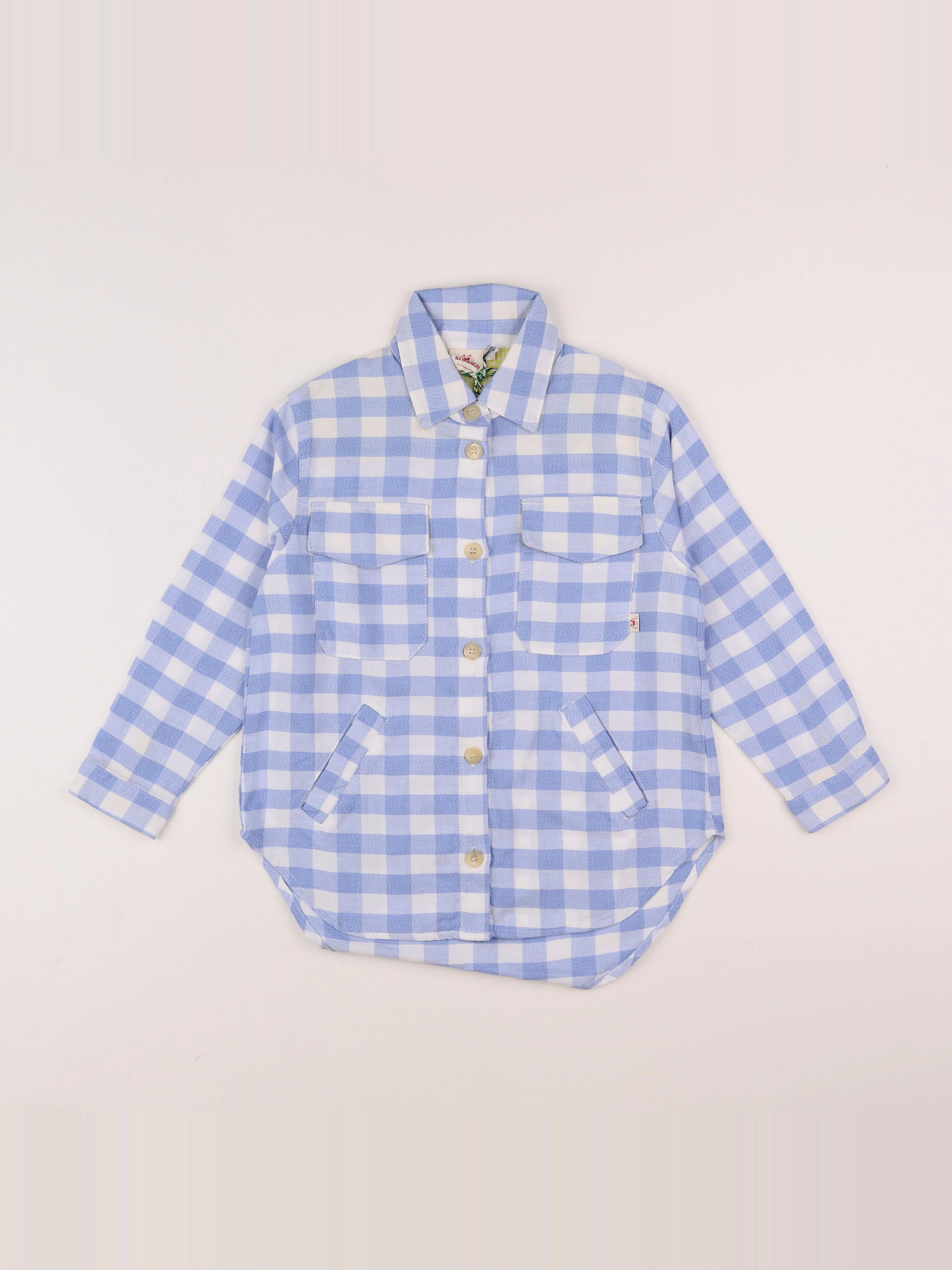 Les Marsiens - chemise bleu - 8 ans