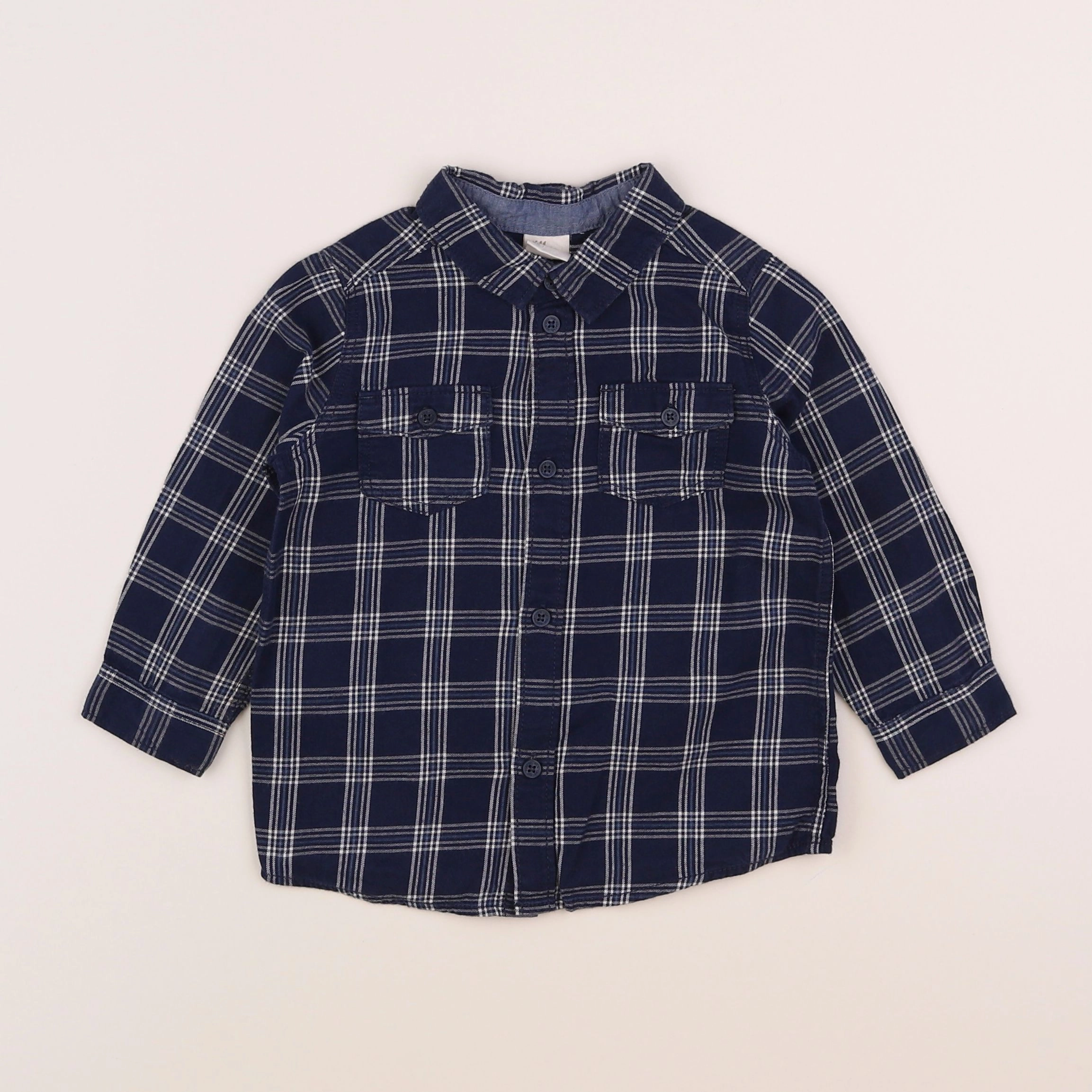 H&M - chemise bleu - 9/12 mois