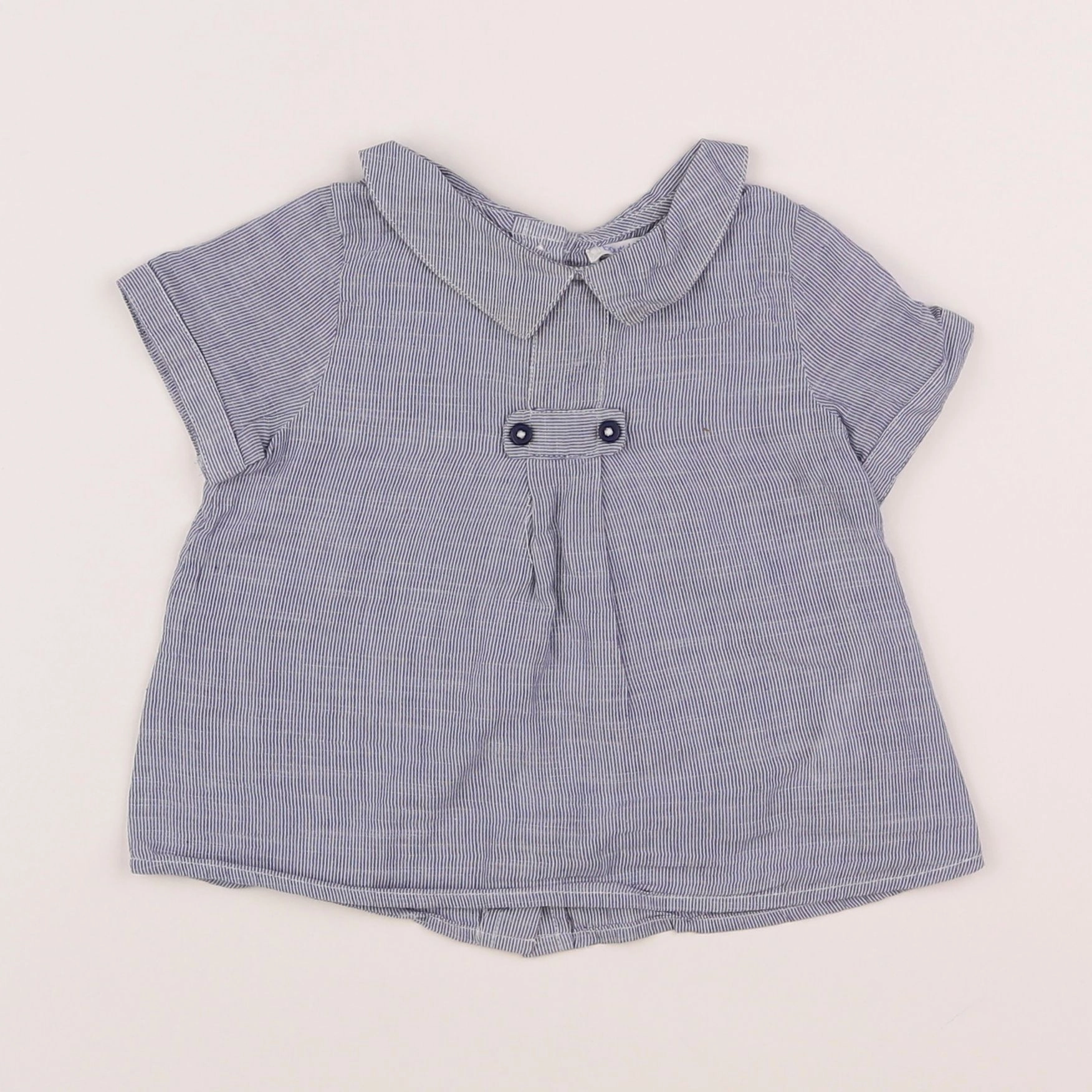 Boutchou - blouse bleu - 12 mois