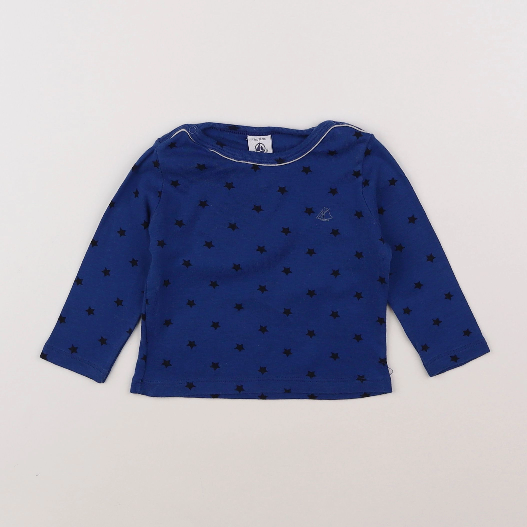 Petit Bateau - maillot de corps bleu - 12 mois