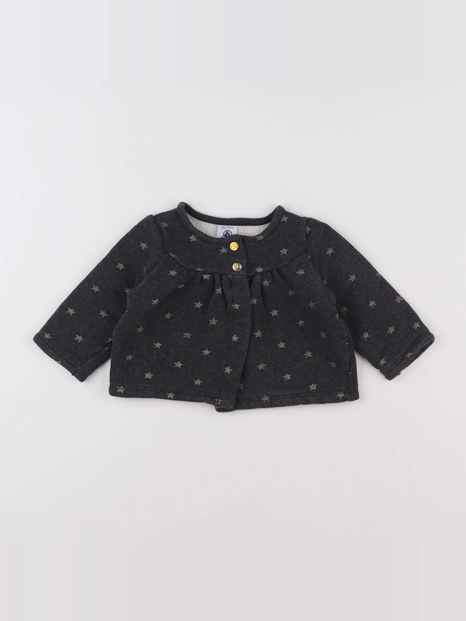 Petit Bateau - sweat gris - 12 mois
