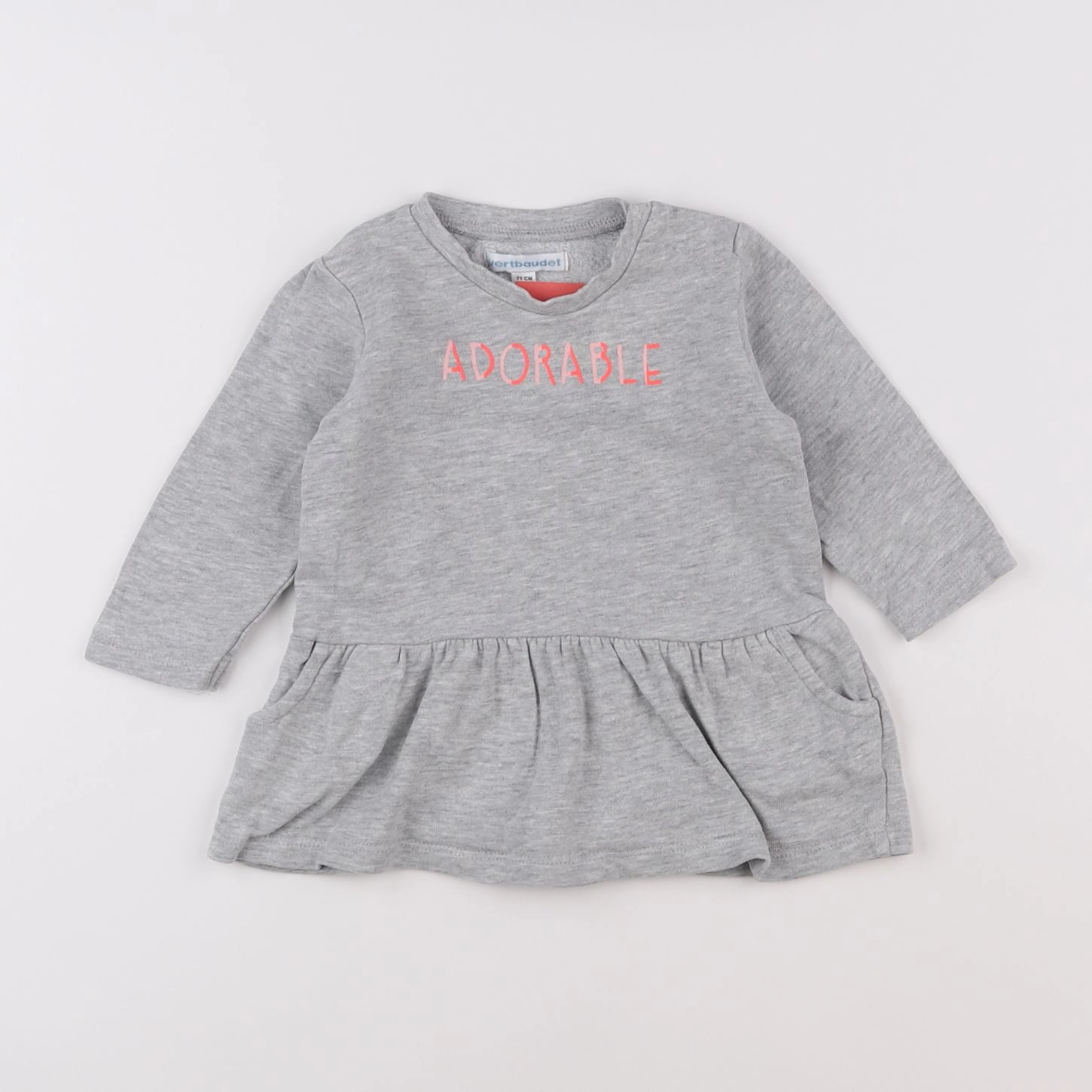 Vertbaudet - robe gris - 9 mois