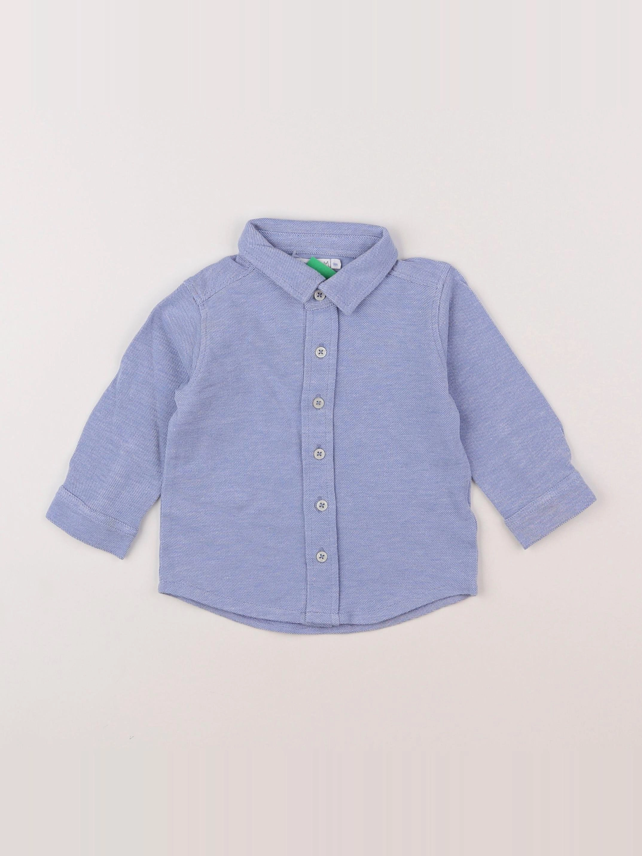 Boutchou - chemise bleu - 9 mois