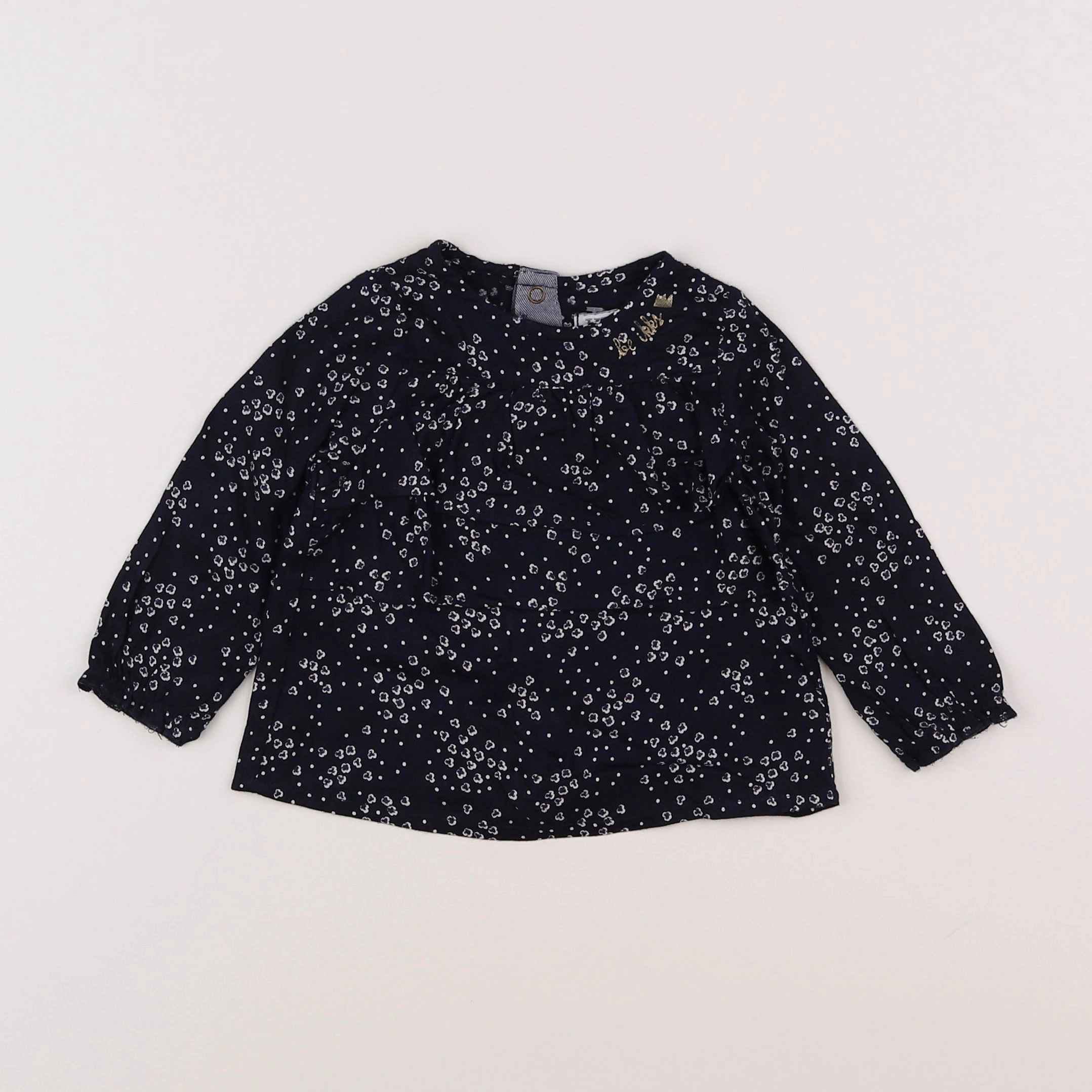 IKKS - blouse bleu - 12 mois