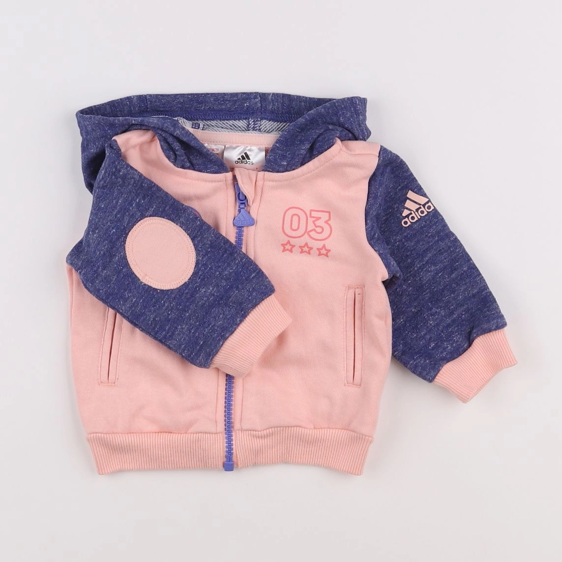 Adidas - sweat rose, bleu - 0/3 mois