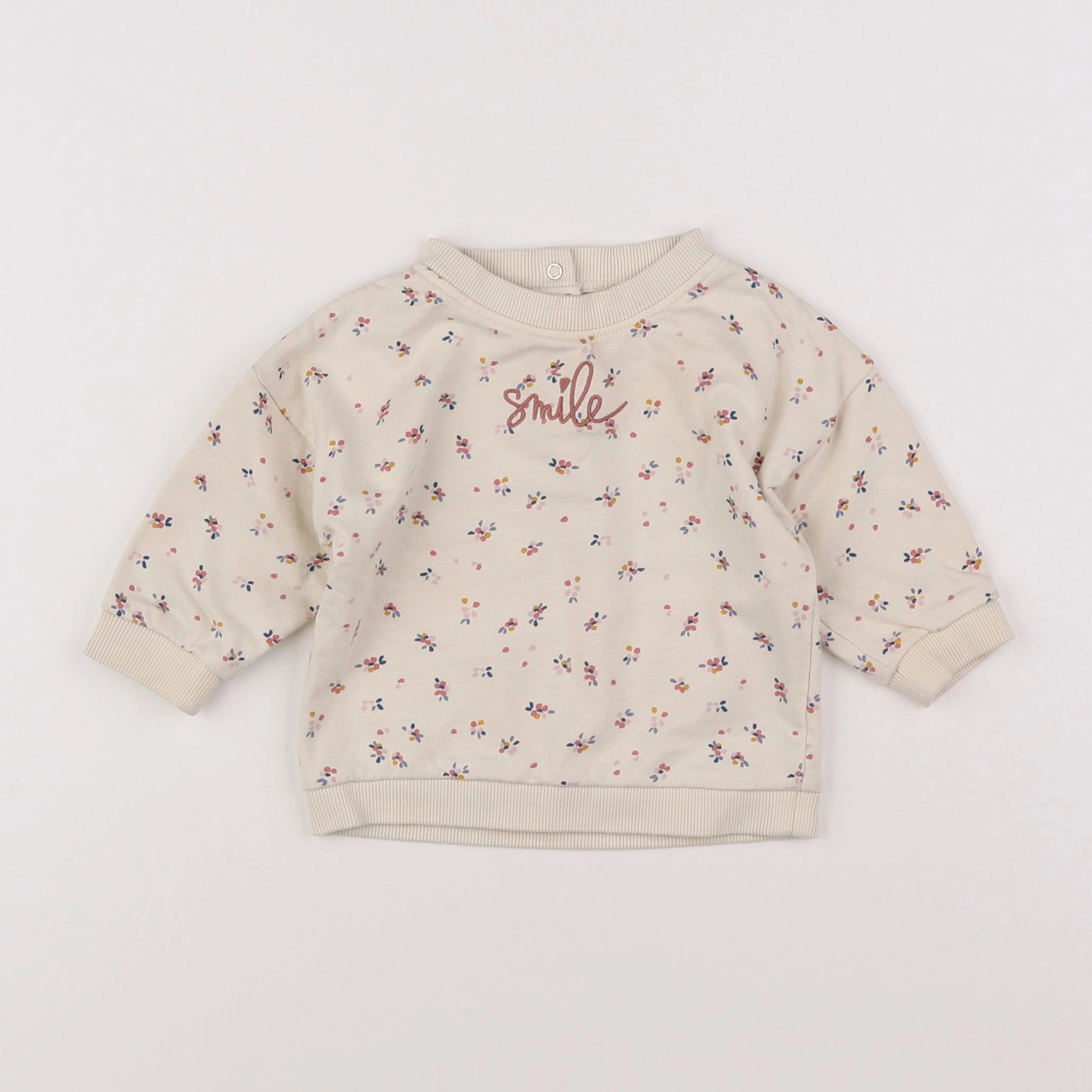 Vertbaudet - sweat beige - 6 mois