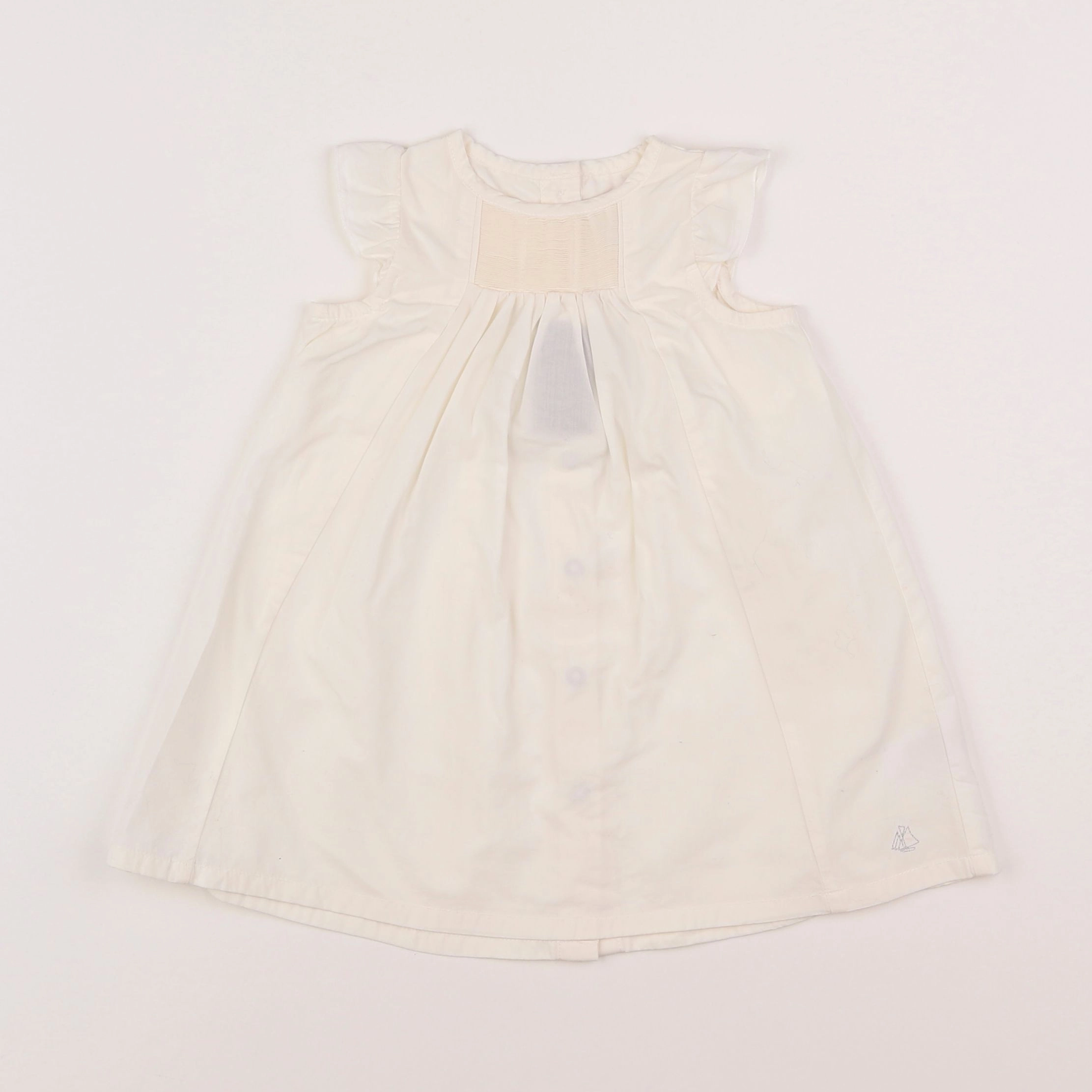 Petit Bateau - robe blanc - 12 mois