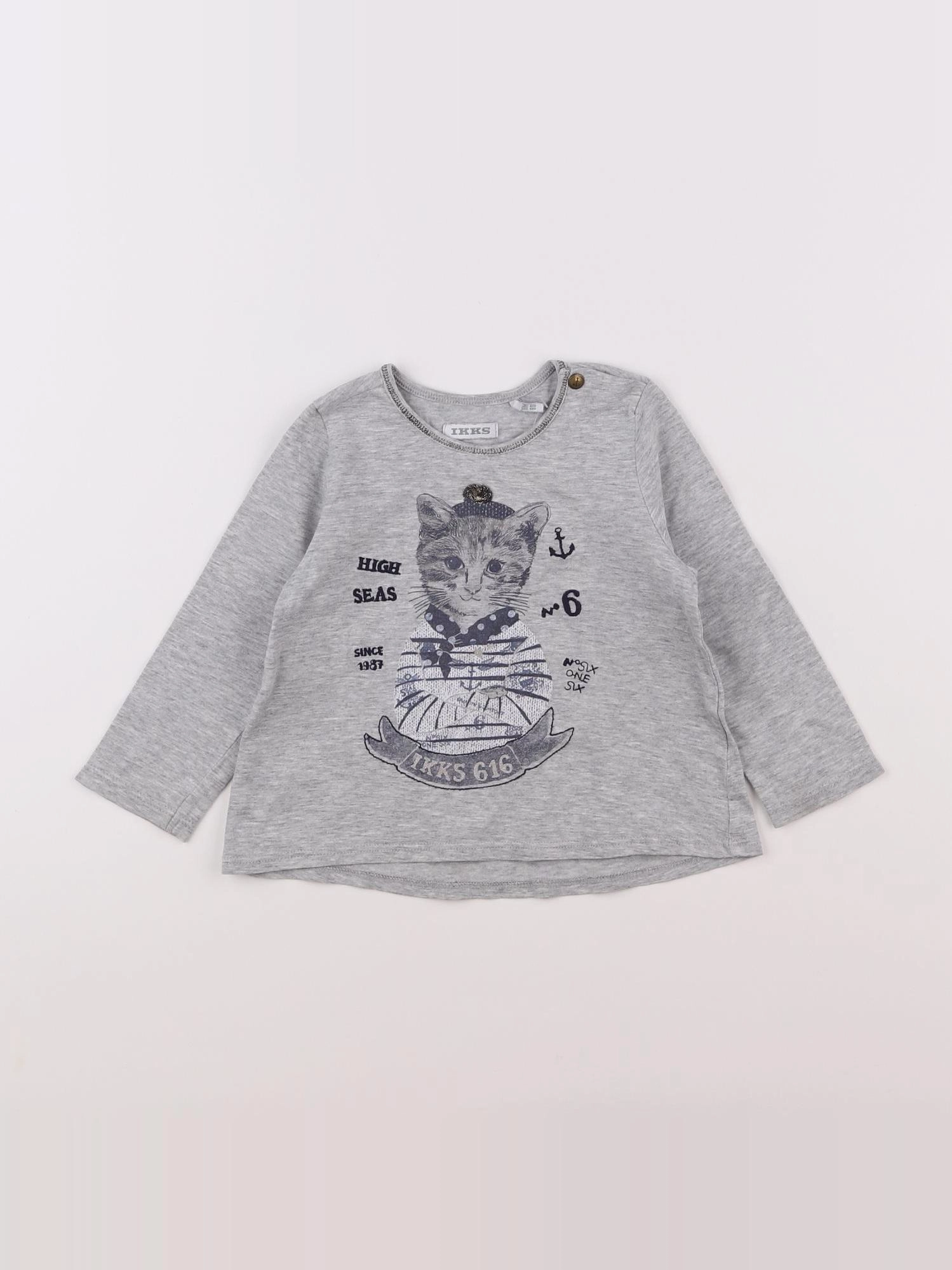 IKKS - tee-shirt gris - 18 mois