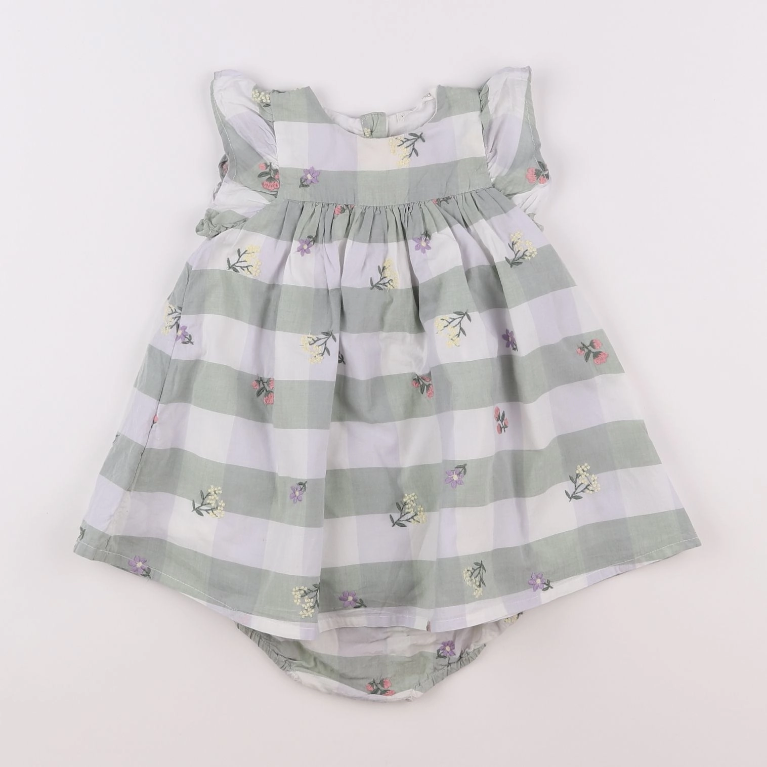 Monoprix - robe vert - 9 mois