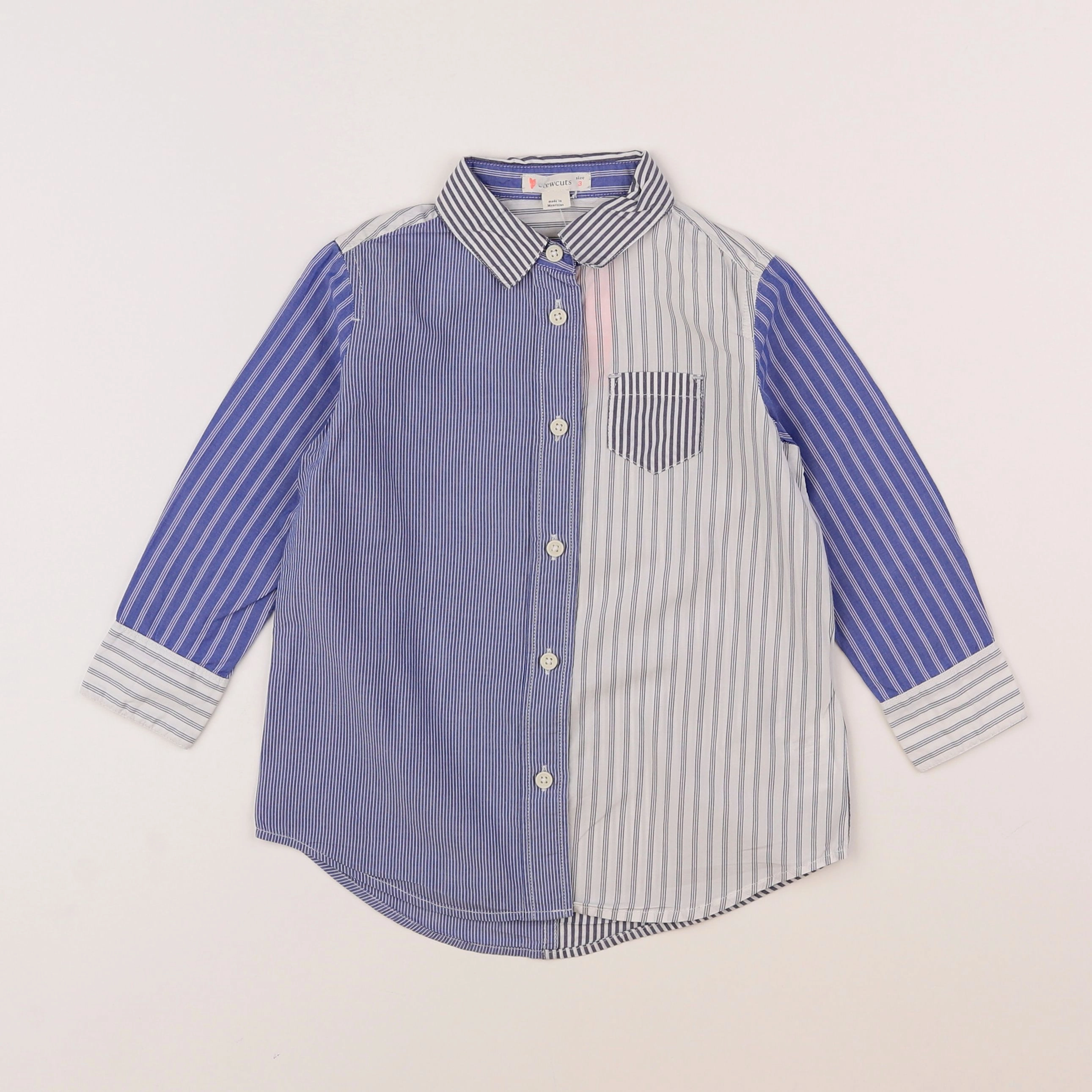 Crewcuts - chemise blanc, bleu - 3 ans