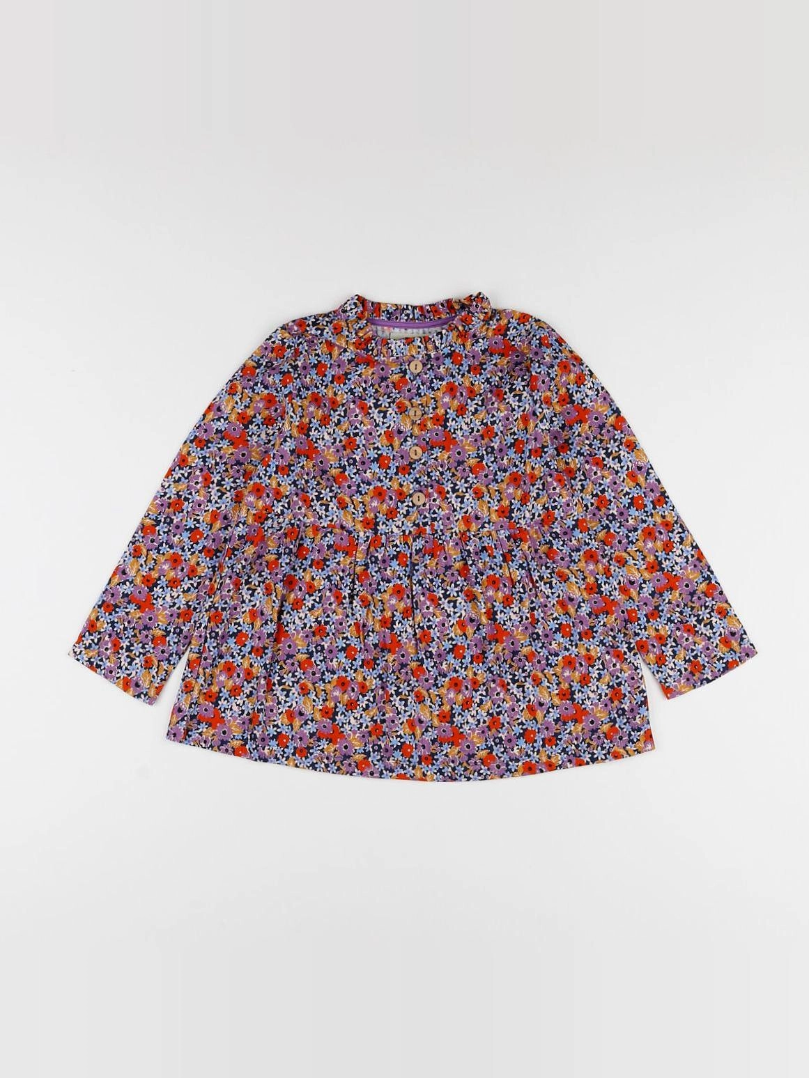 Frangin Frangine - blouse fleurs violette - 8 ans