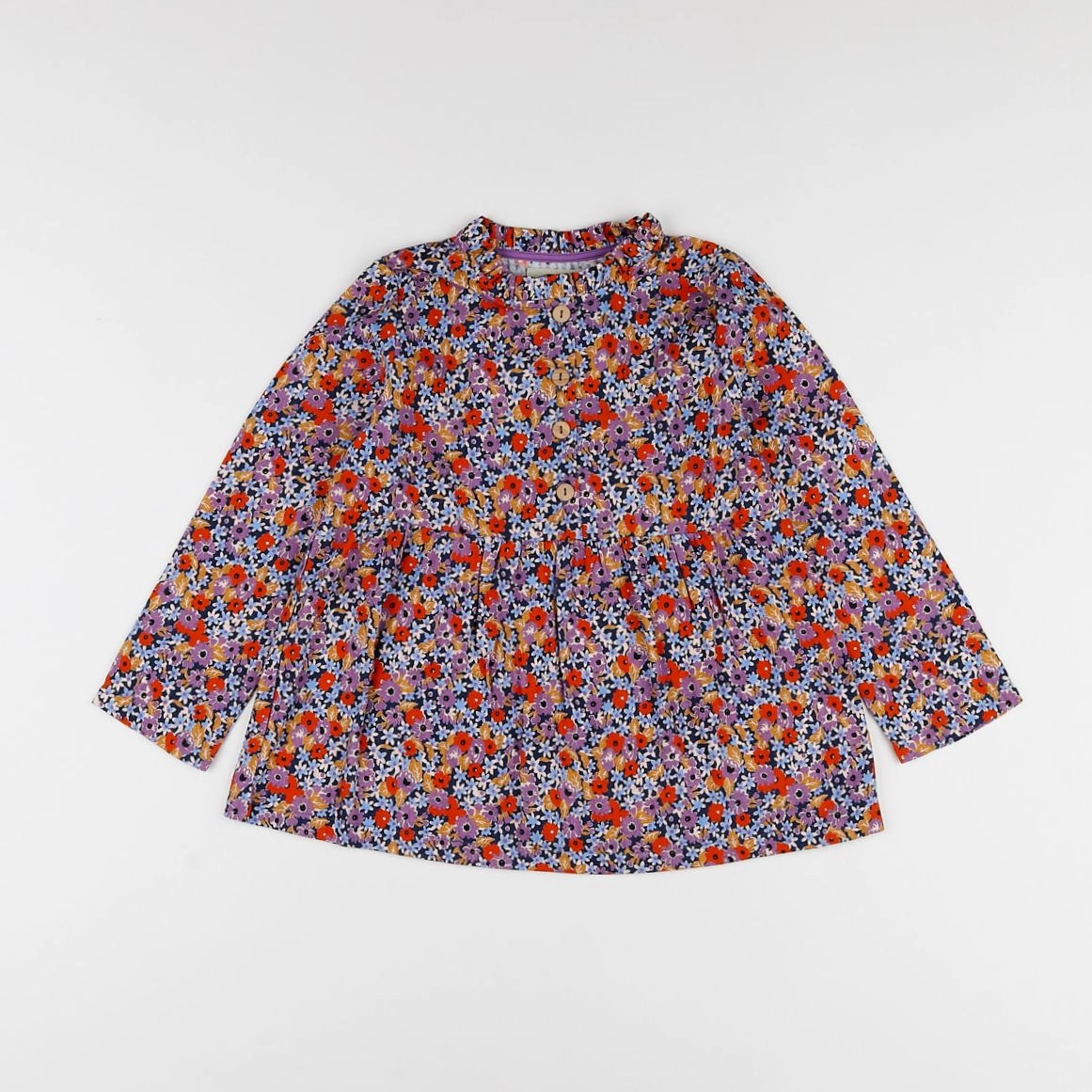 Frangin Frangine - blouse fleurs violette - 6 ans