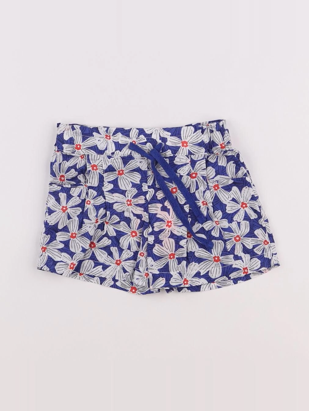 Boutchou - short blanc, bleu - 6 mois
