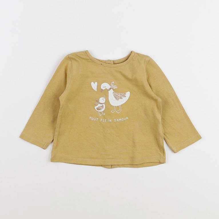 Vertbaudet - tee-shirt jaune - 6 mois