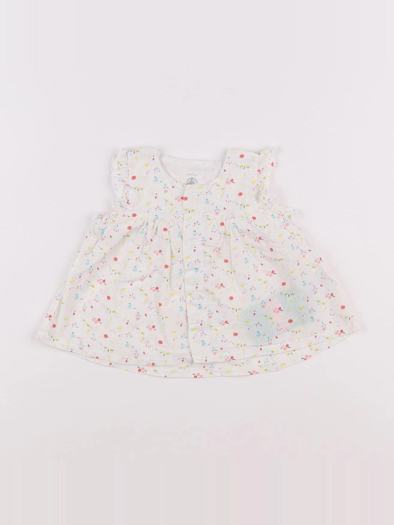 Petit Bateau - blouse blanc - 12 mois