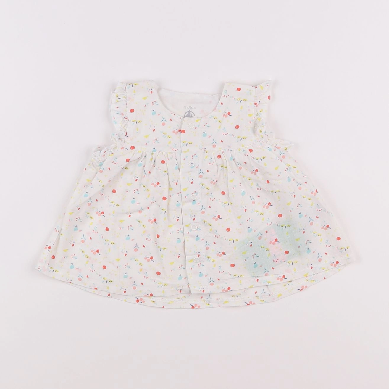 Petit Bateau - blouse blanc - 12 mois
