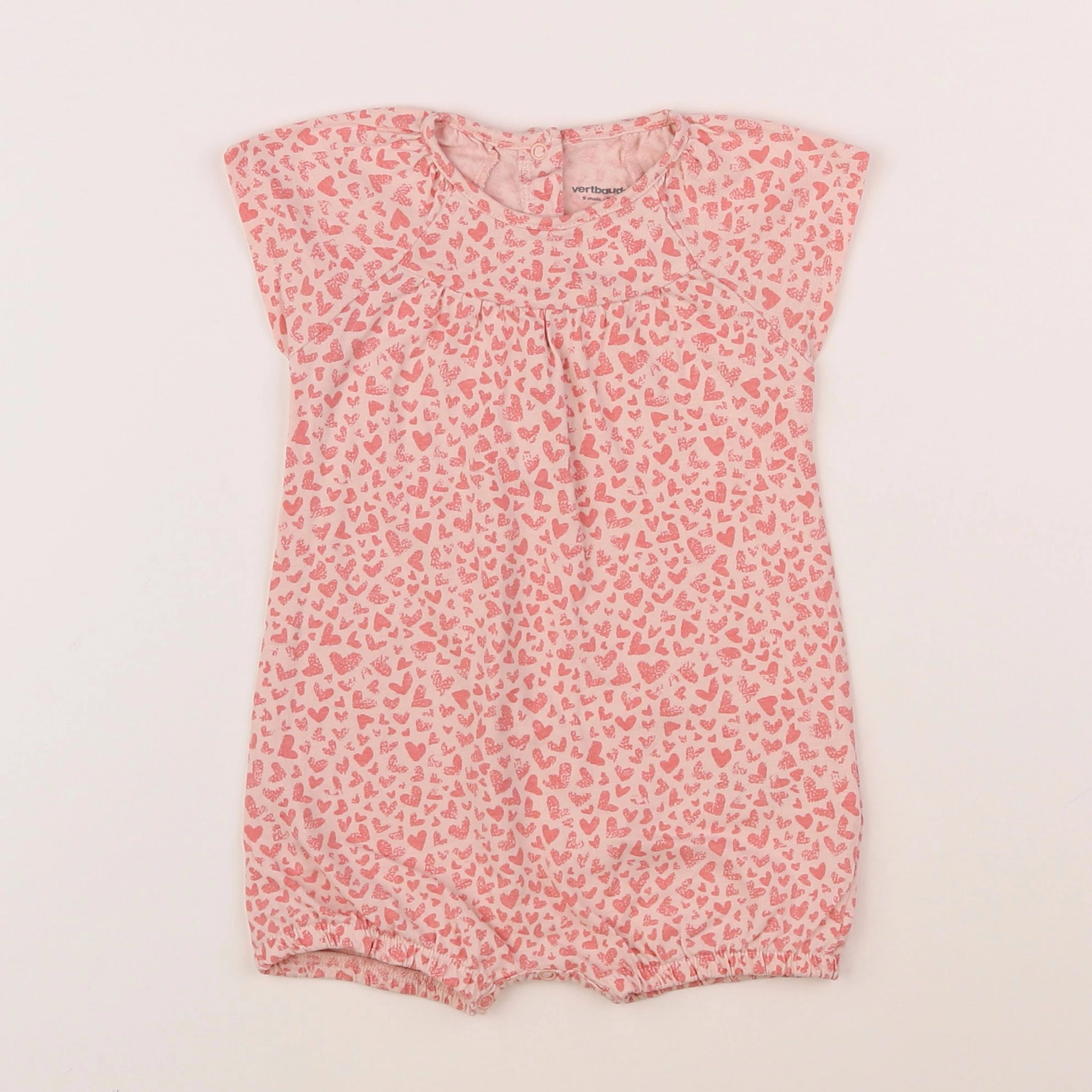 Vertbaudet - combinaison rose - 9 mois