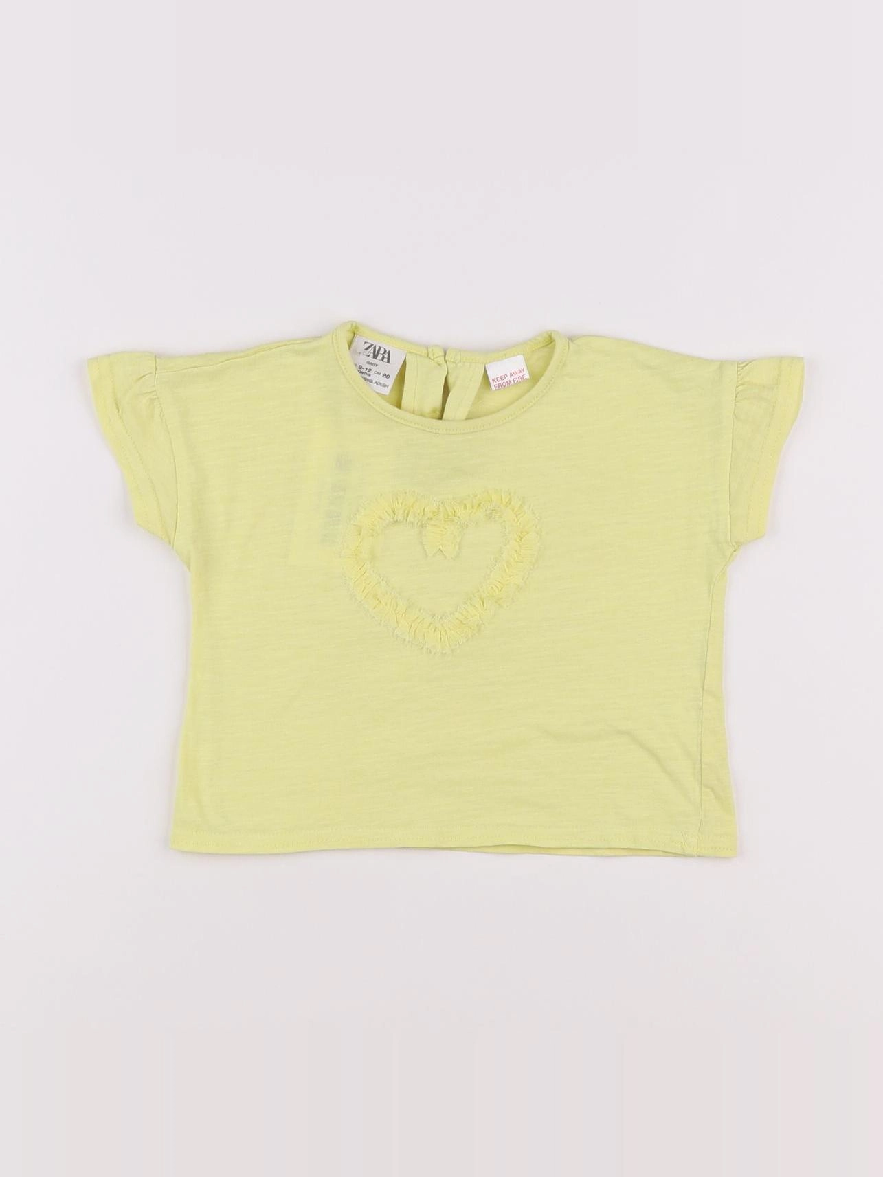 Zara - tee-shirt jaune - 9/12 mois