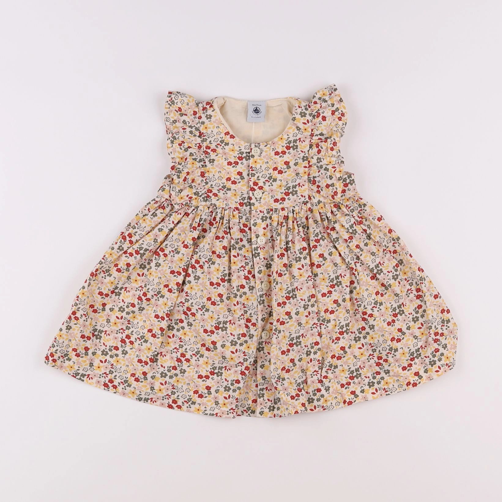 Petit Bateau - robe beige - 12 mois