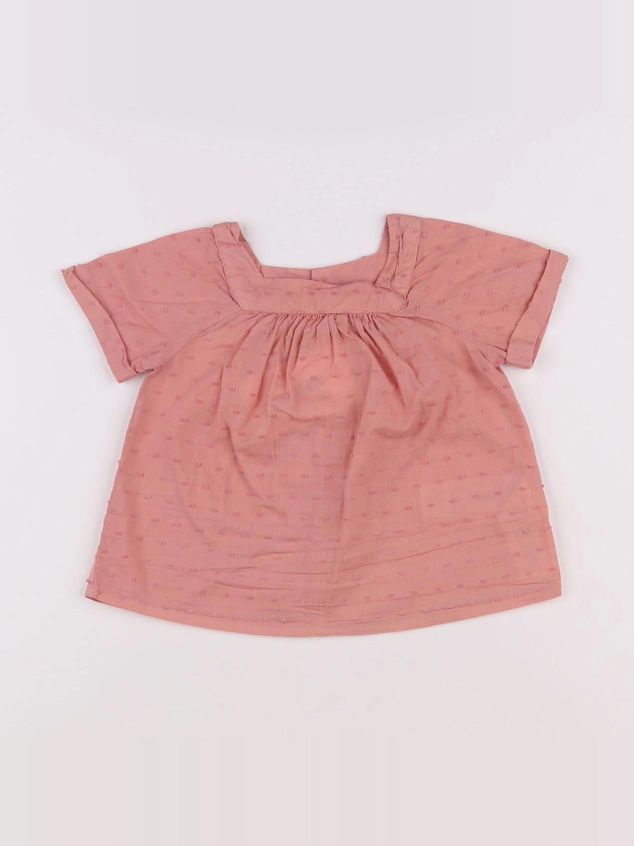 Bonton - blouse rose - 12 mois