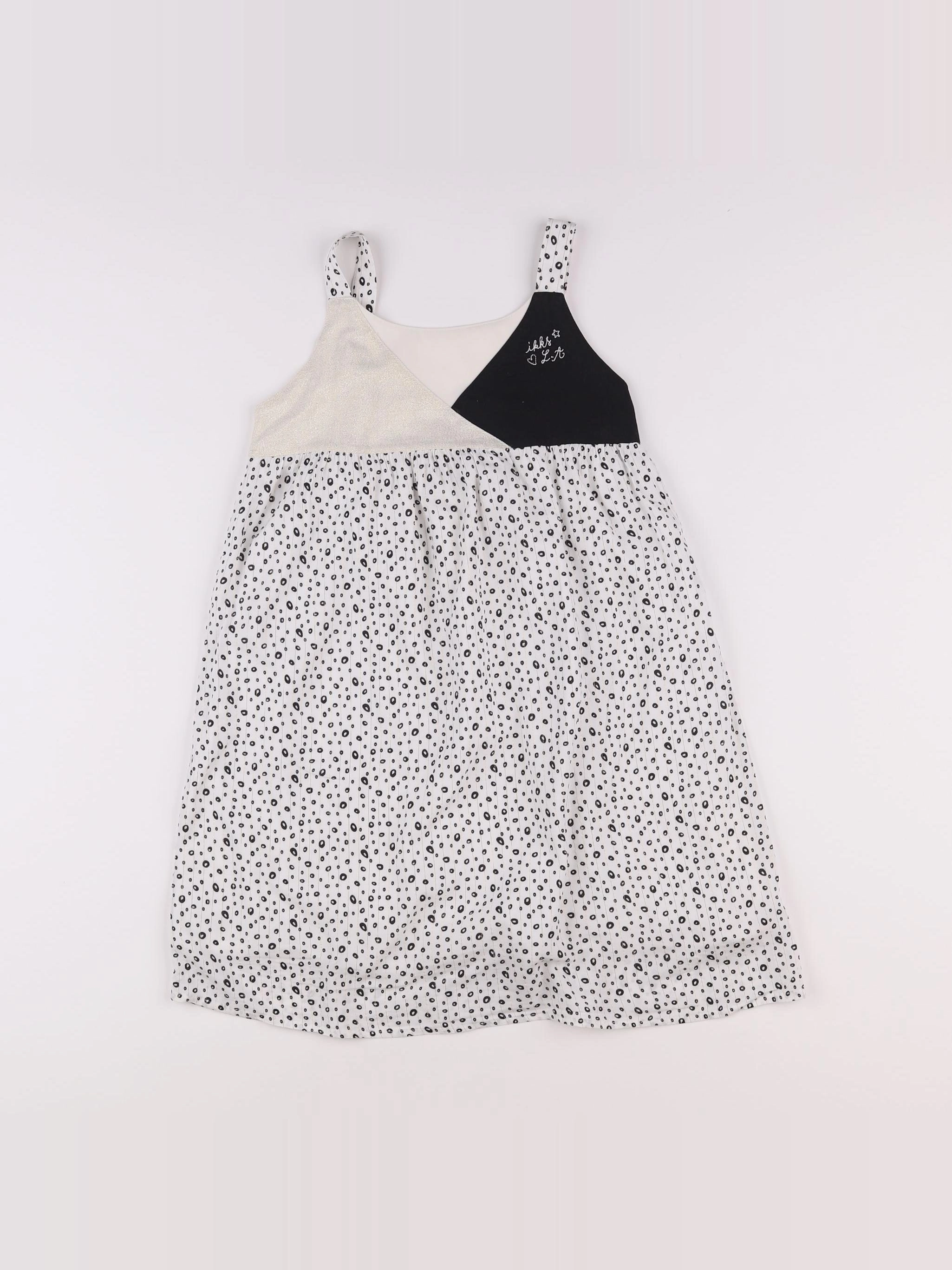 IKKS - robe blanc, noir - 10 ans