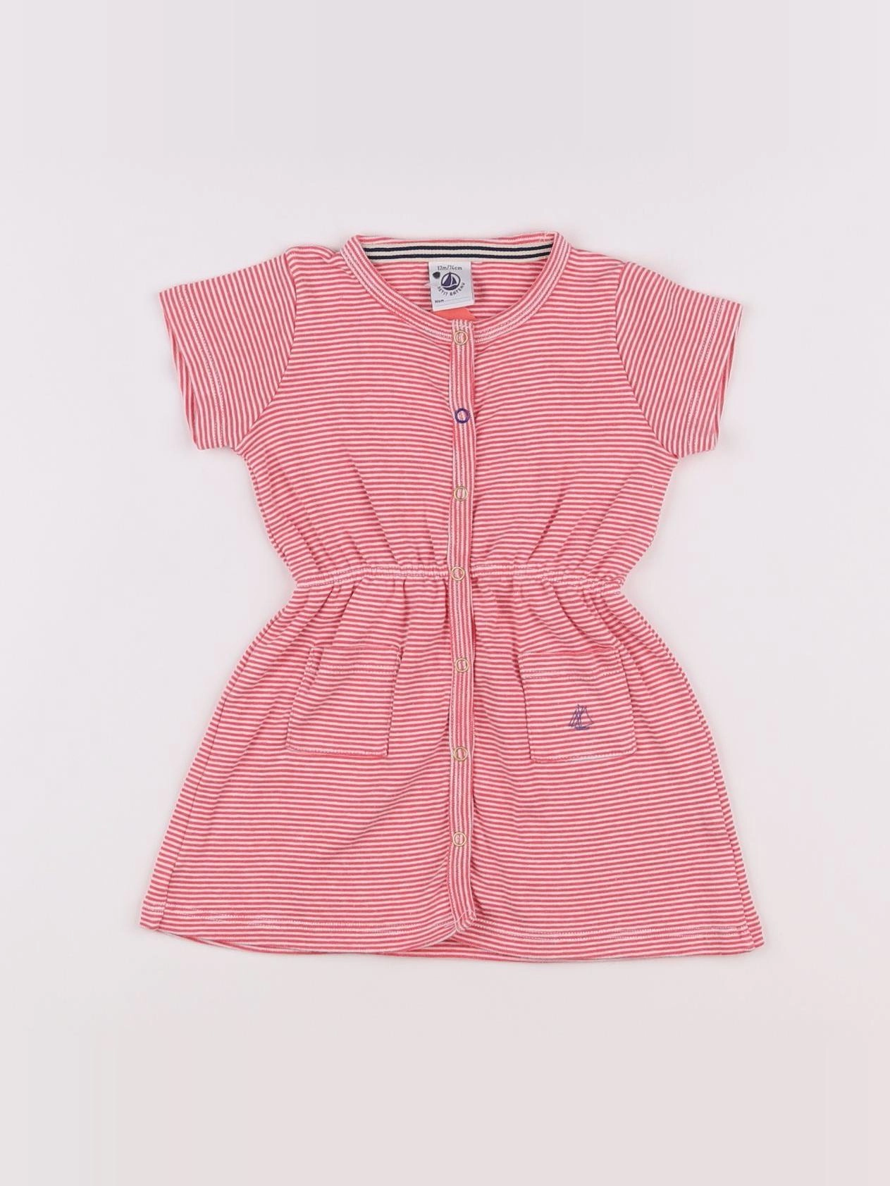 Petit Bateau - robe rose - 12 mois