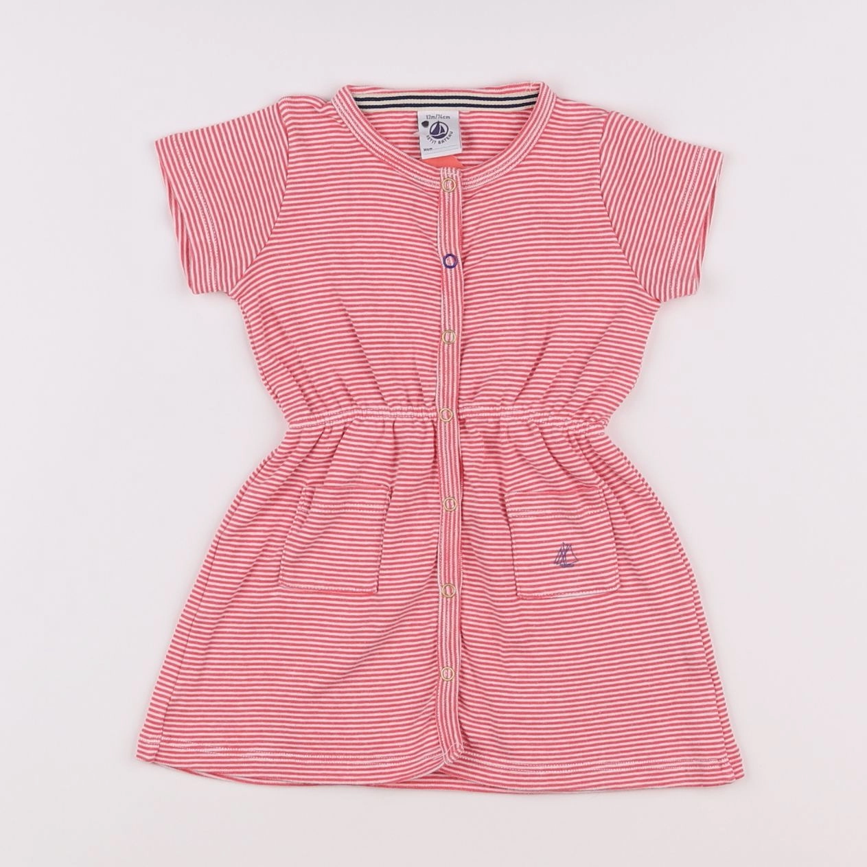 Petit Bateau - robe rose - 12 mois